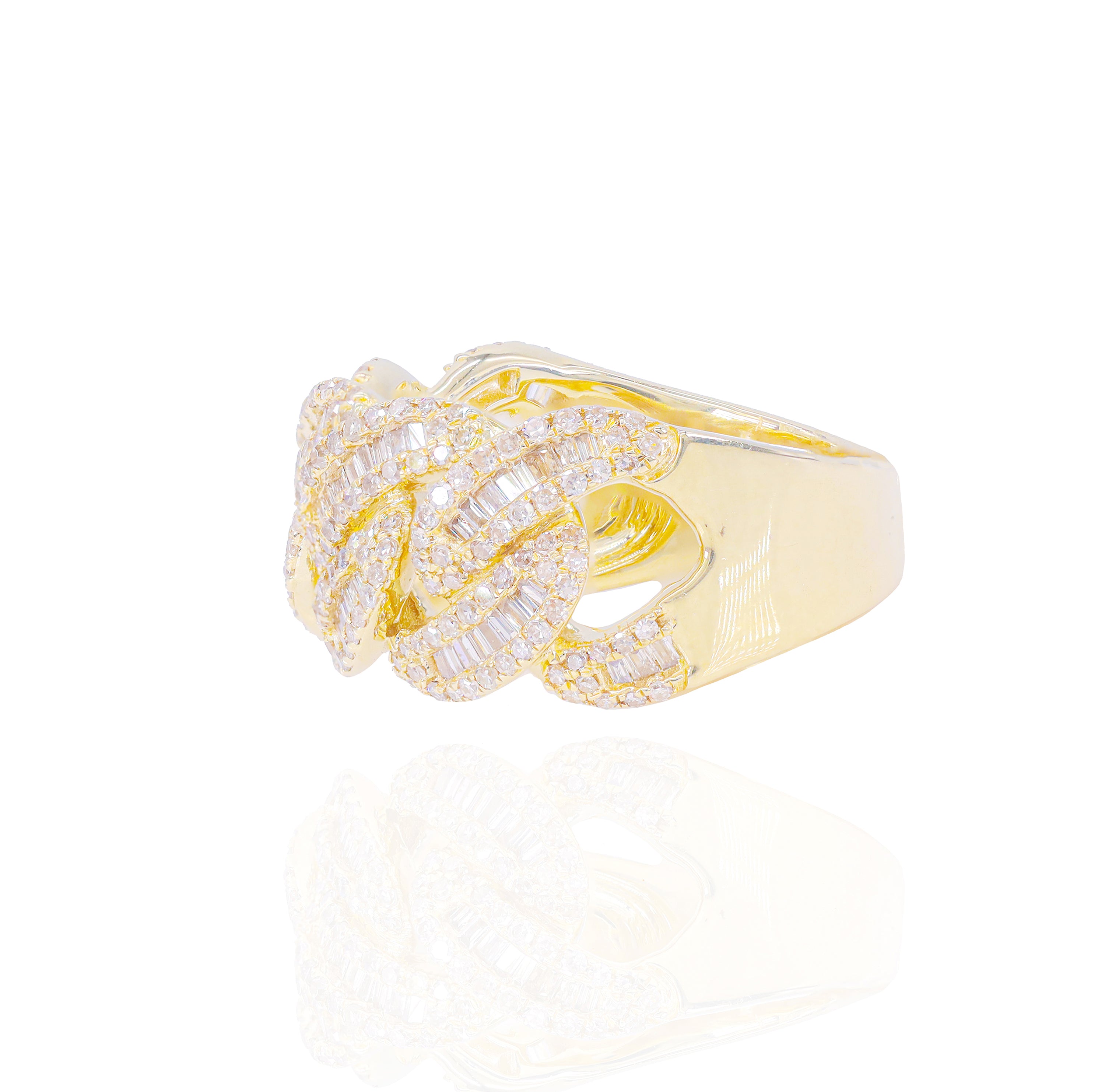 12.5mm Baguette Cuban Diamond Ring