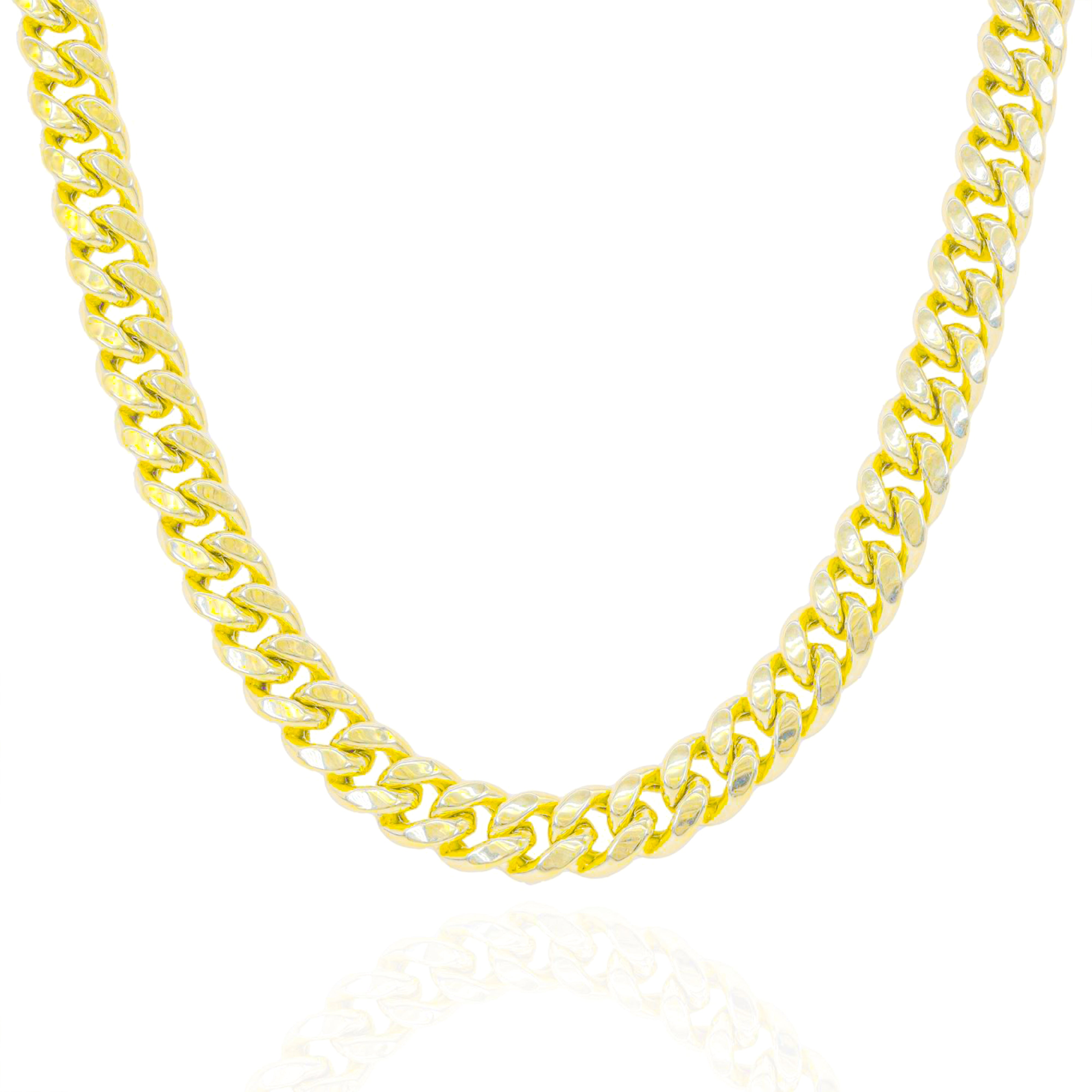 14KT Gold Semi-Solid Miami Cuban Link Chain