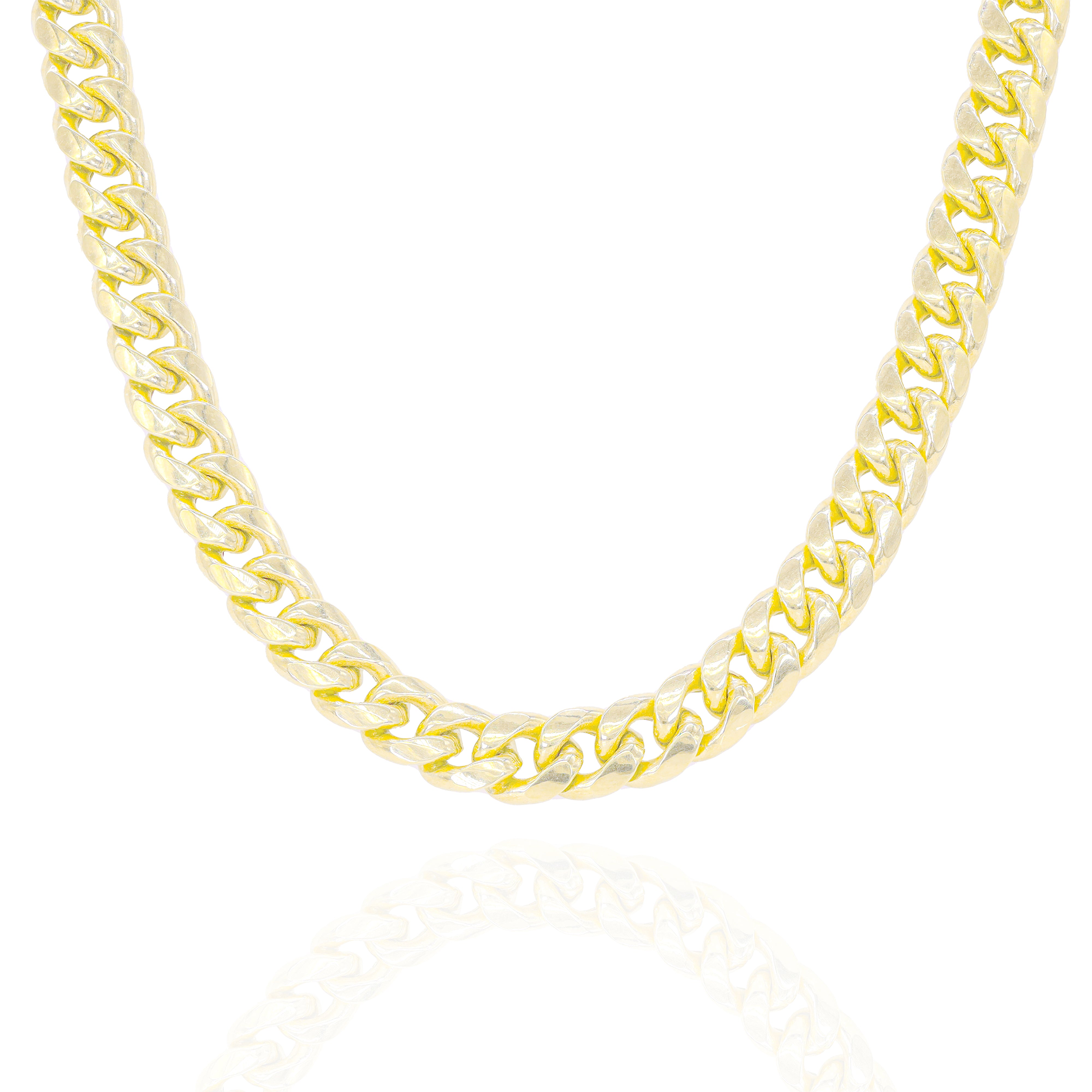 10KT Semi-Solid Miami Cuban Yellow Gold Chain