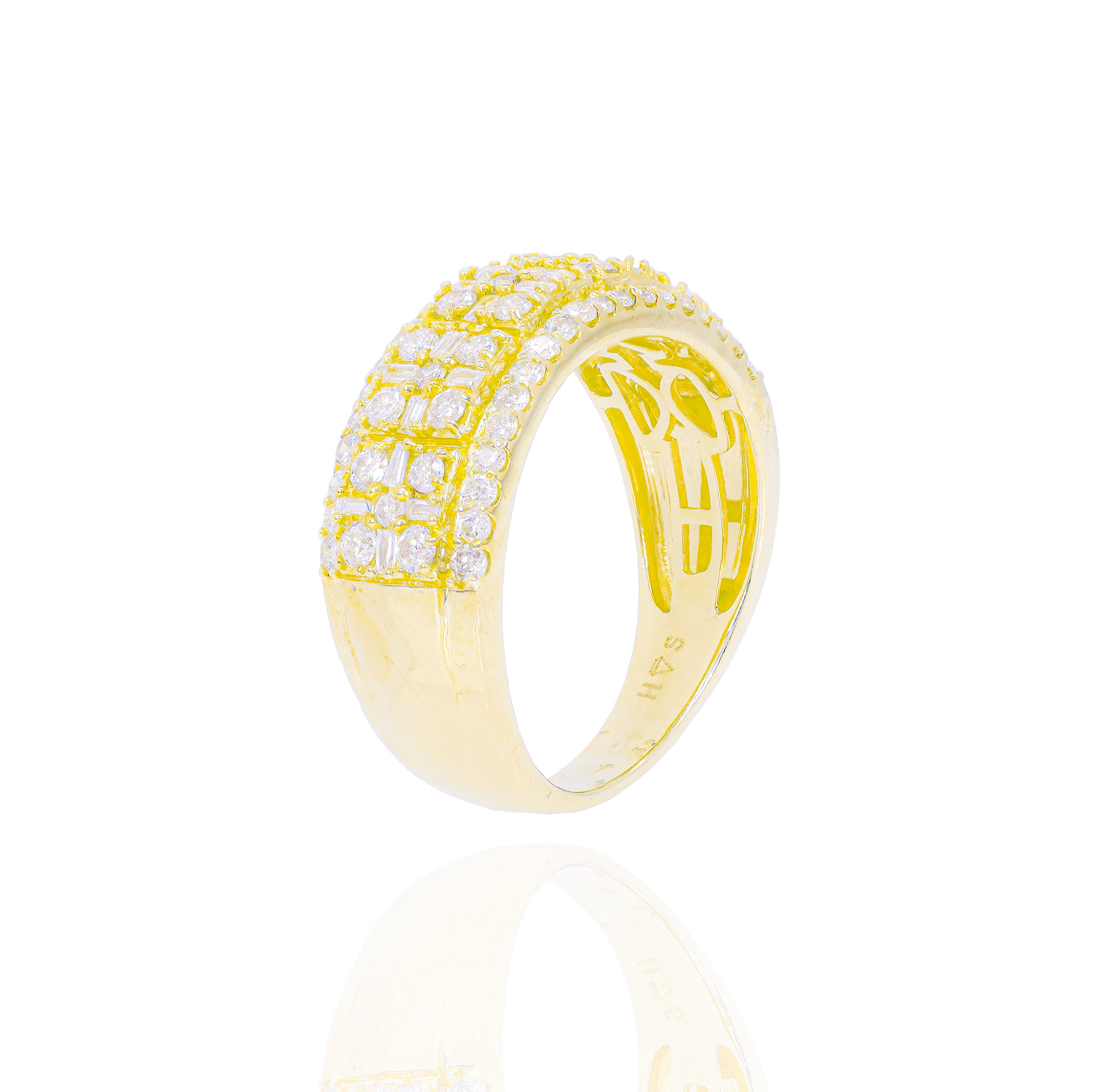 Square Diamond Pattern Diamond Ring Band