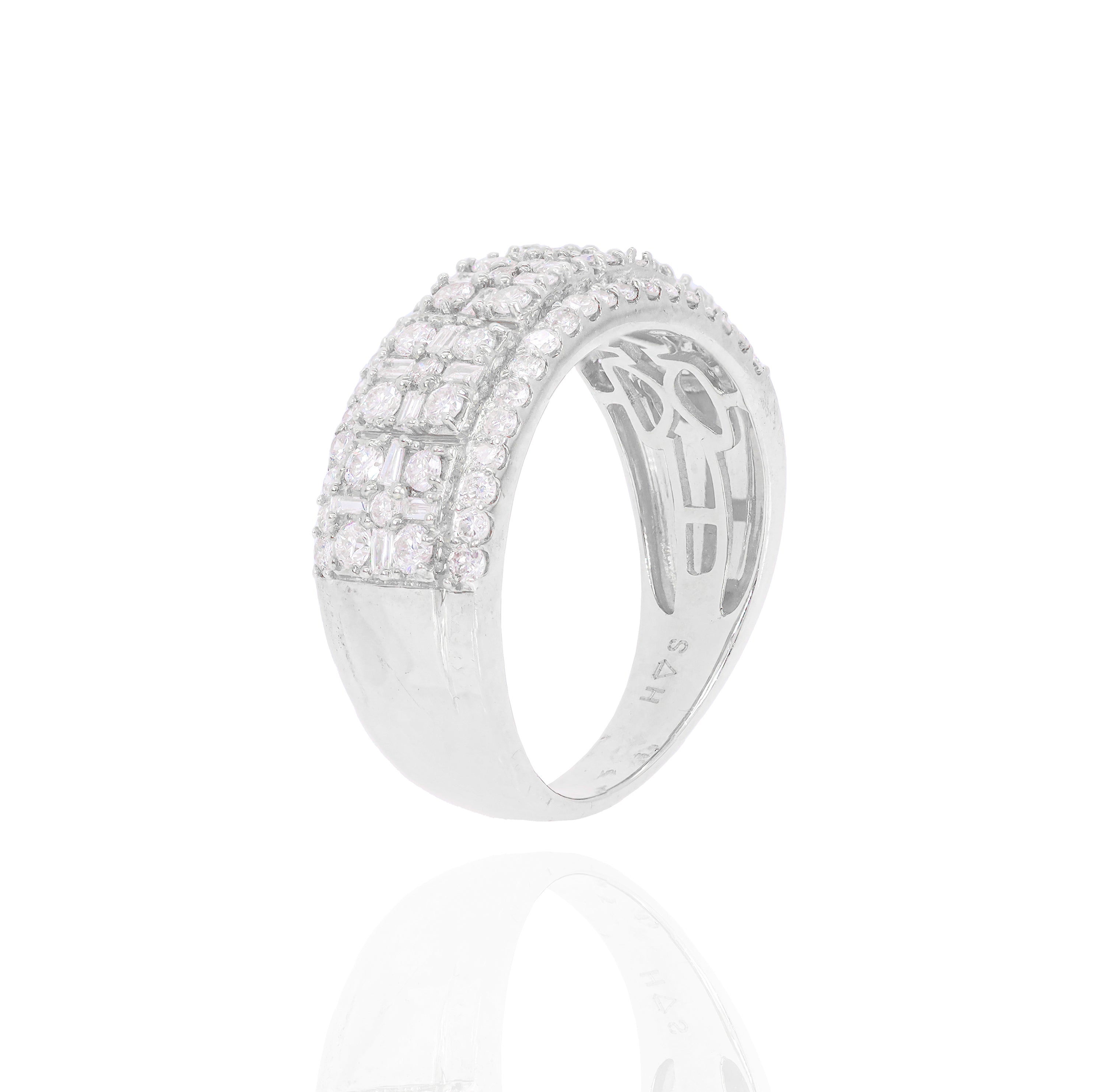 Square Diamond Pattern Diamond Ring Band