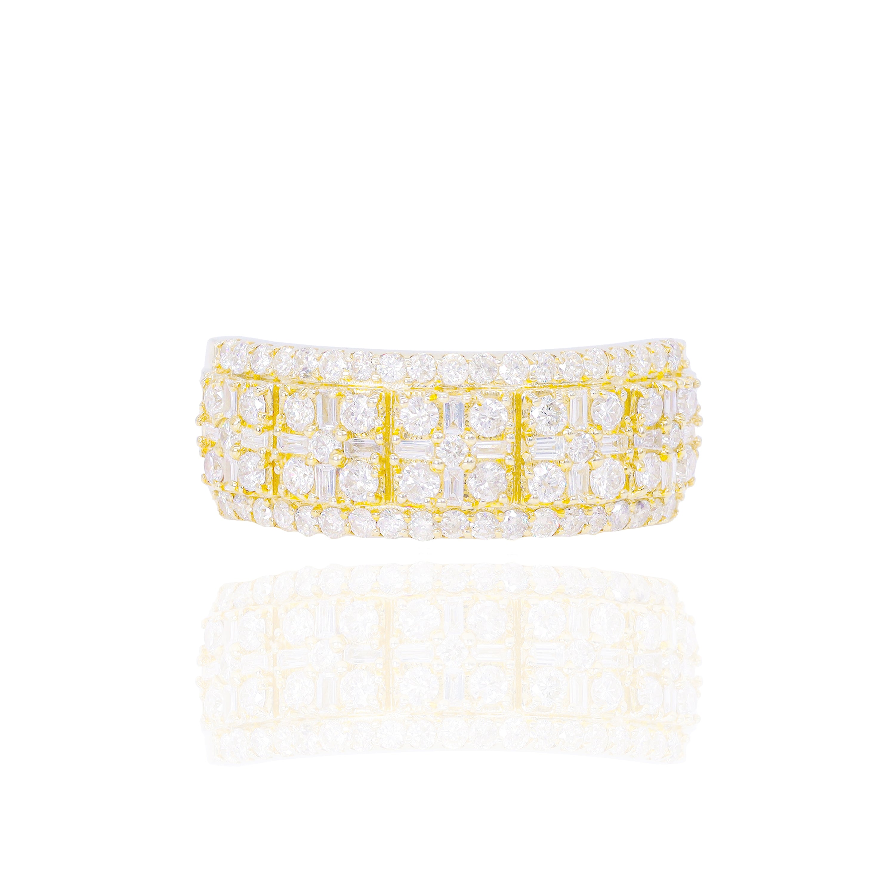 Square Diamond Pattern Diamond Ring Band