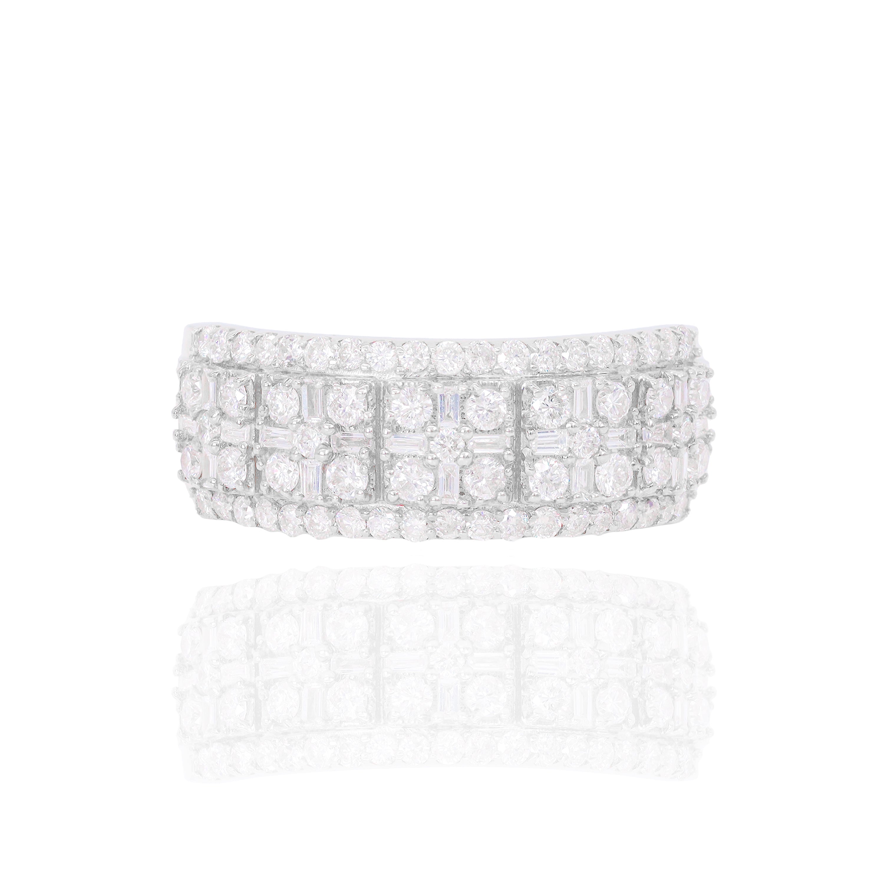 Square Diamond Pattern Diamond Ring Band