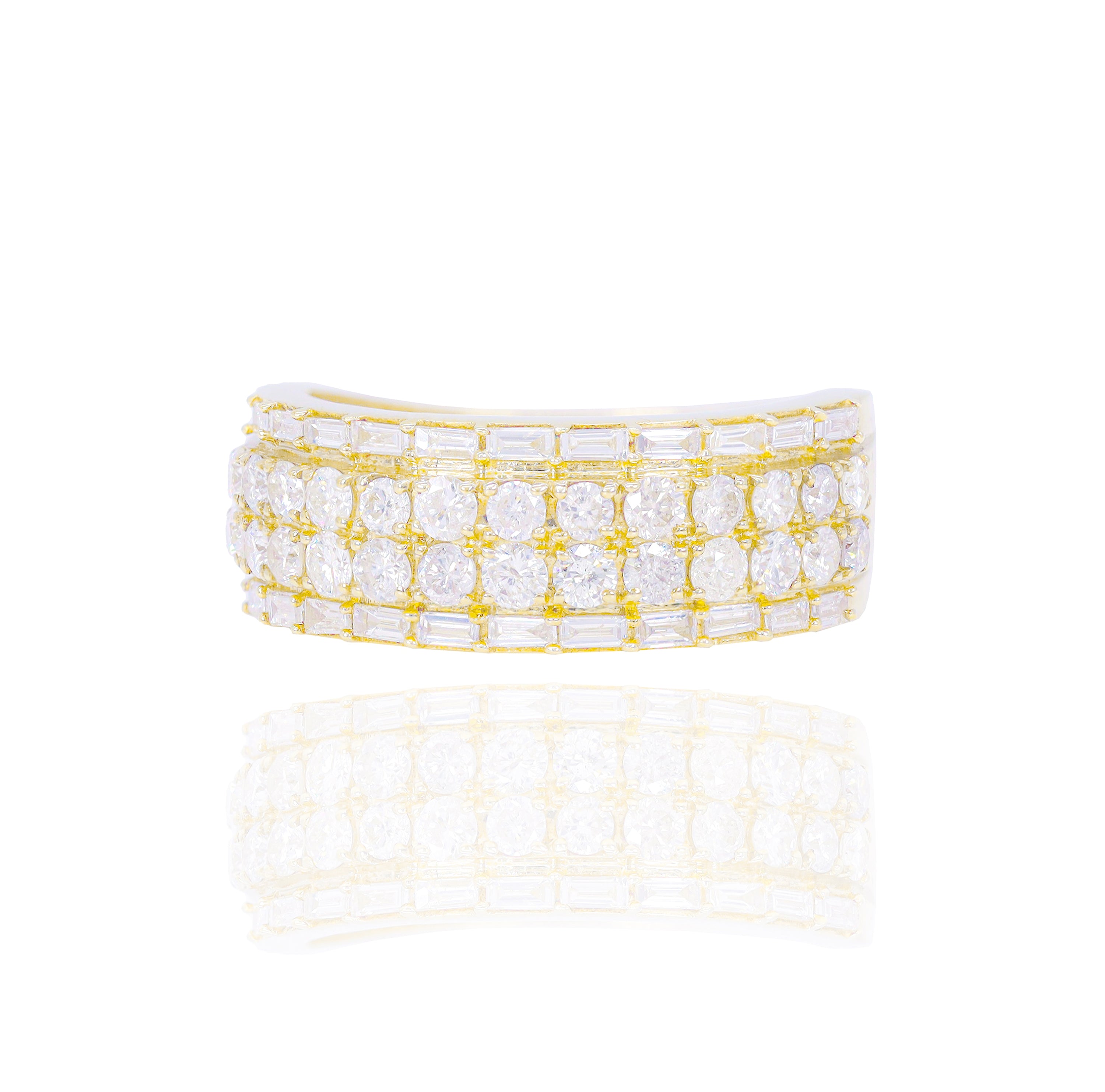 Two Row Diamond Band w/ Baguette Outer Borders