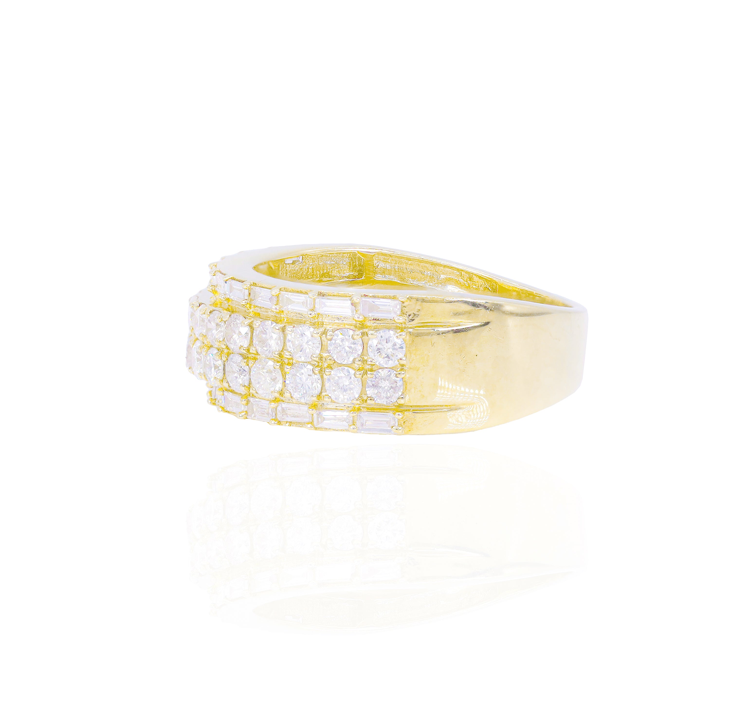 Two Row Diamond Band w/ Baguette Outer Borders