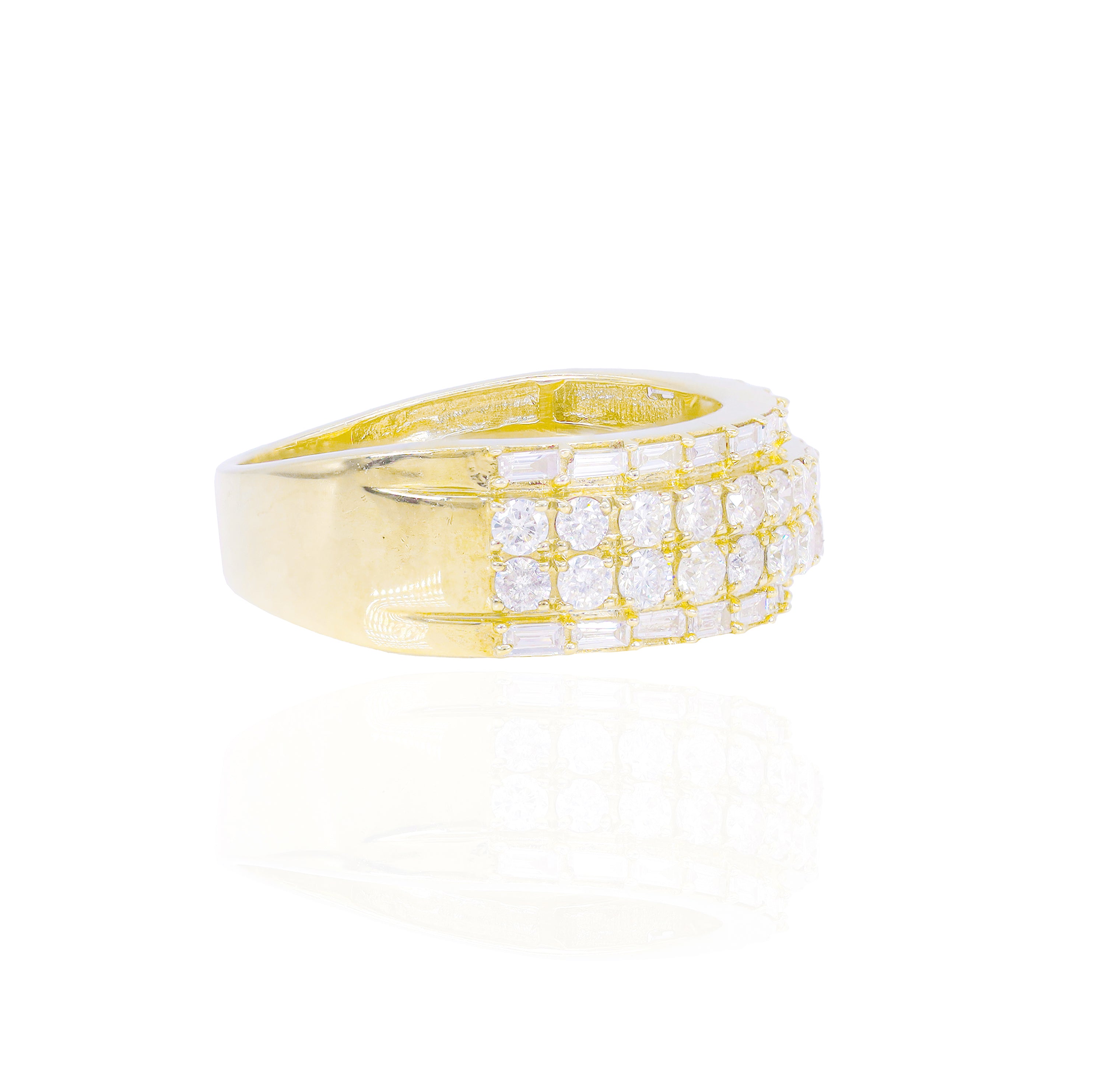 Two Row Diamond Band w/ Baguette Outer Borders