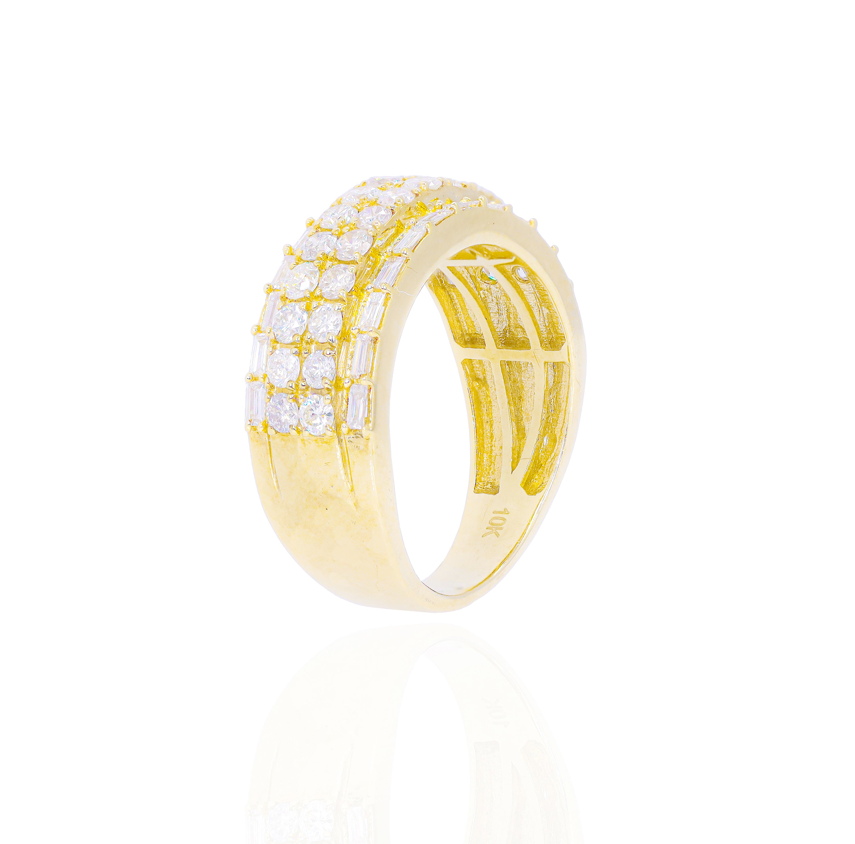 Two Row Diamond Band w/ Baguette Outer Borders