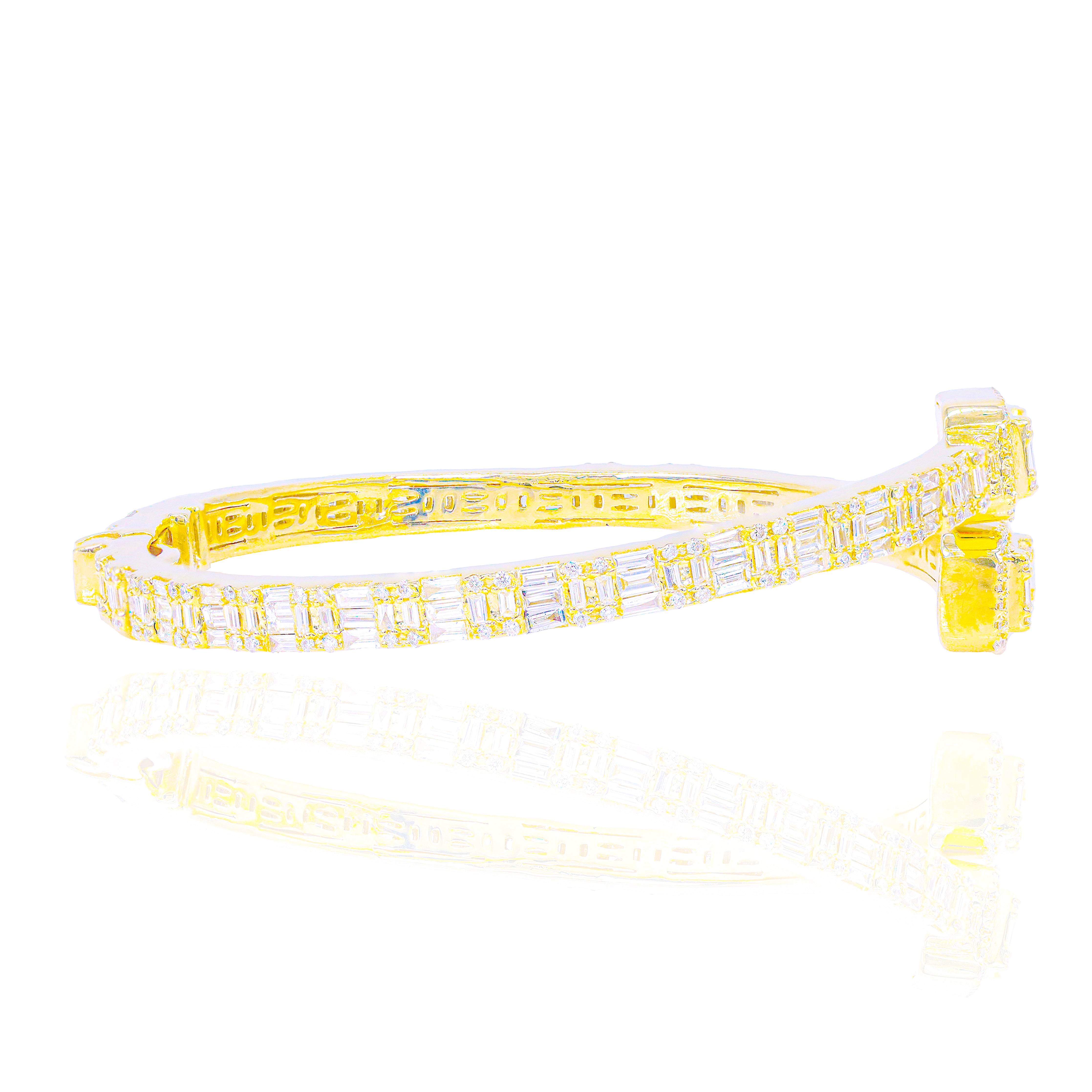 Rectangle Baguette Diamond Bangle Bracelet