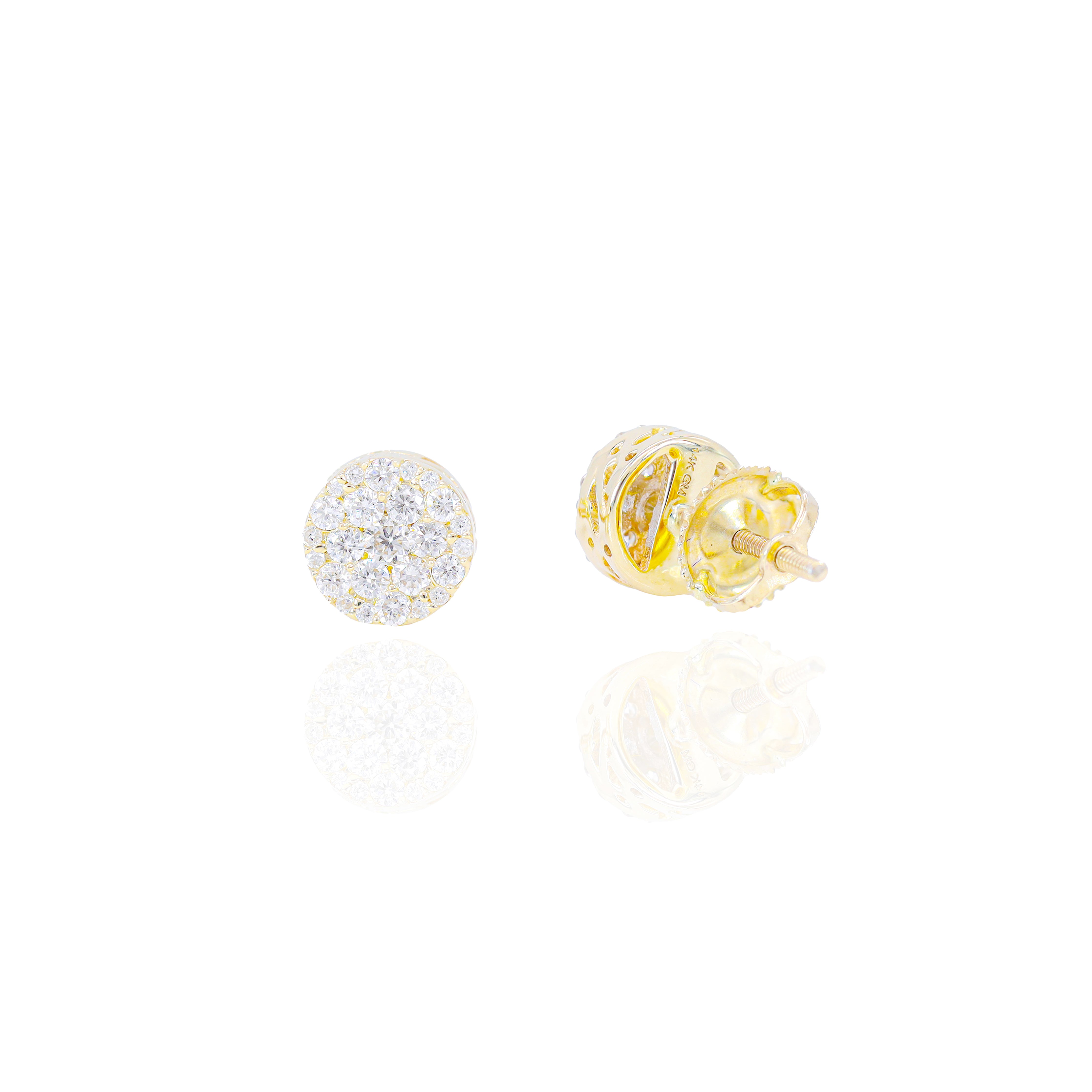 Small Round Cluster Diamond Earrings