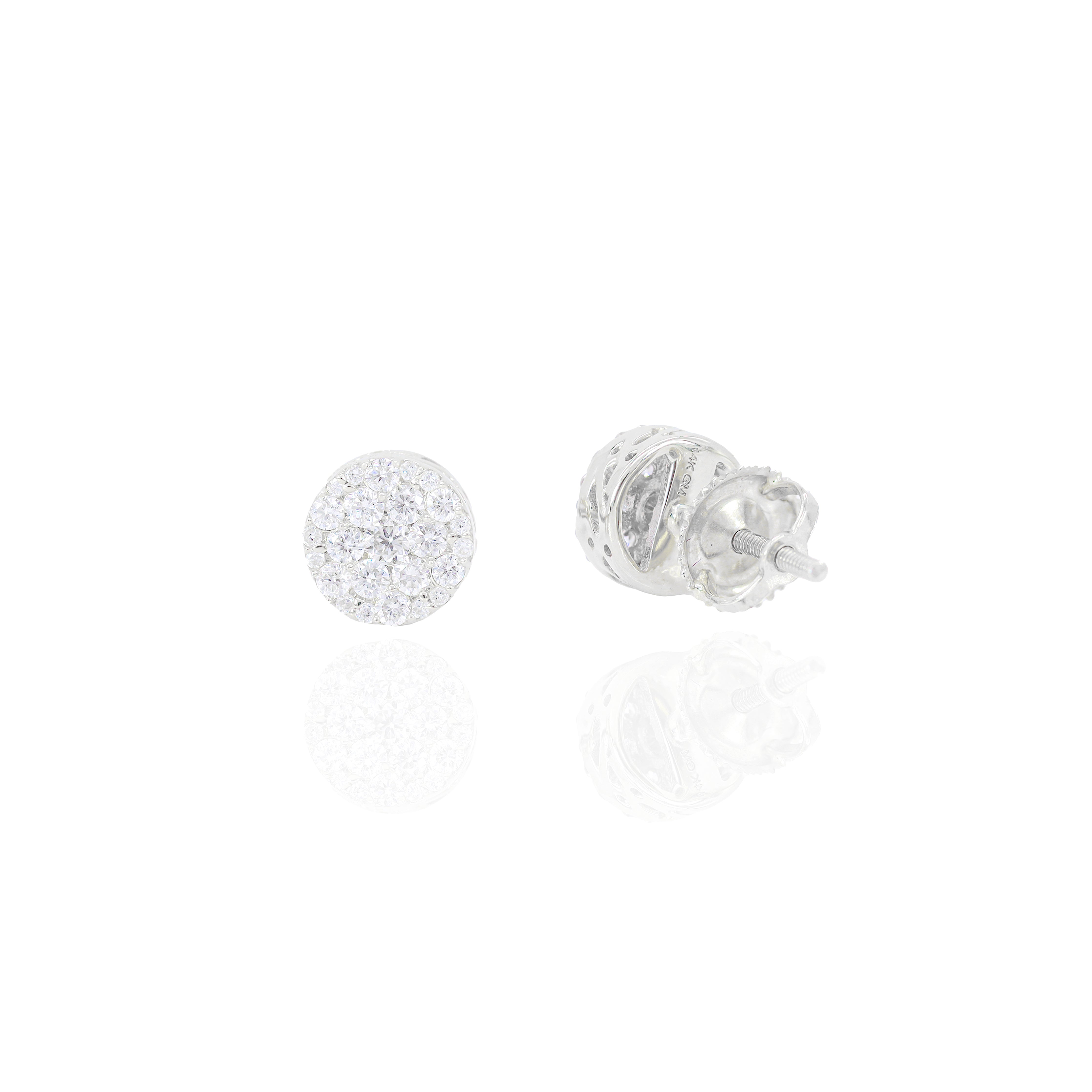 Small Round Cluster Diamond Earrings
