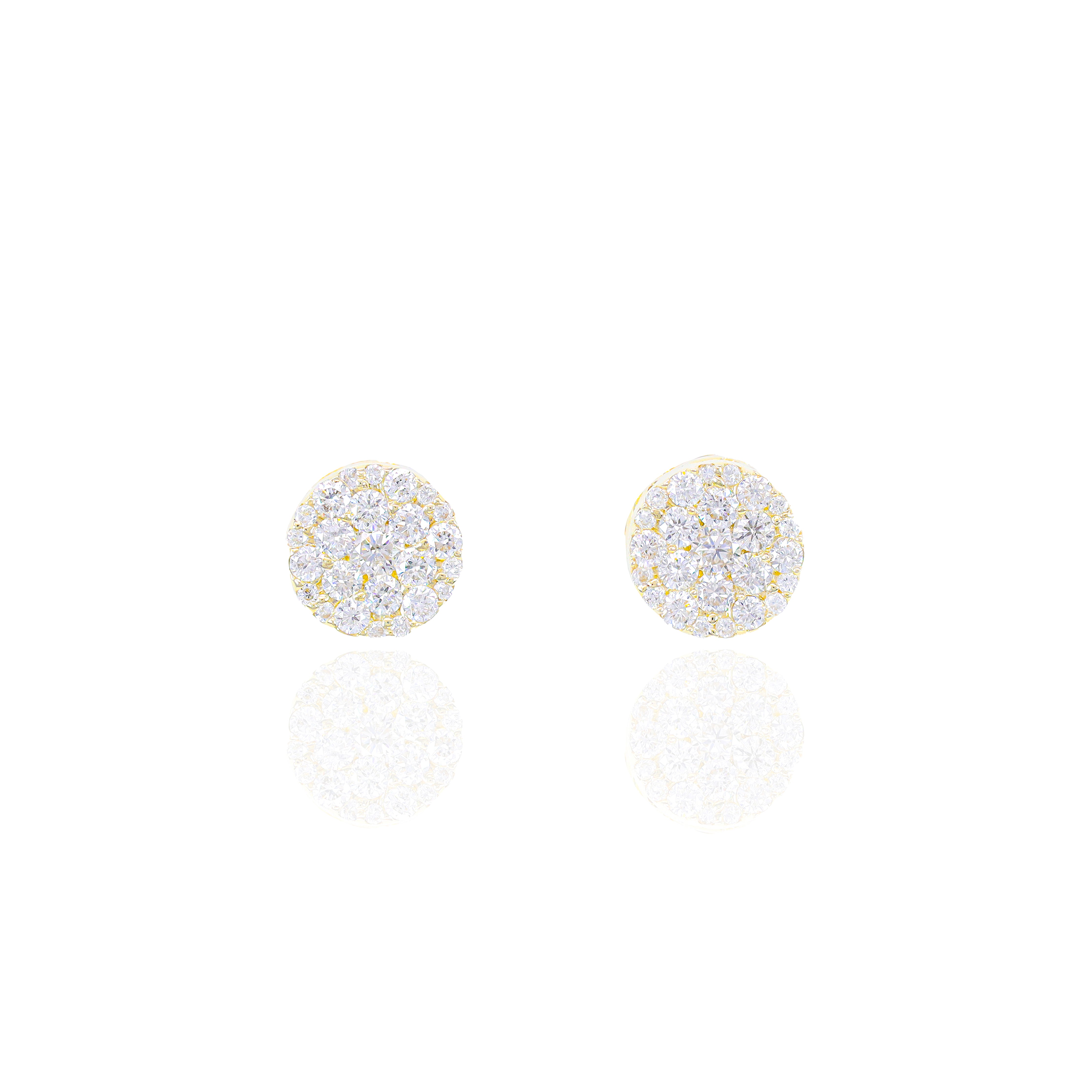 Small Round Cluster Diamond Earrings
