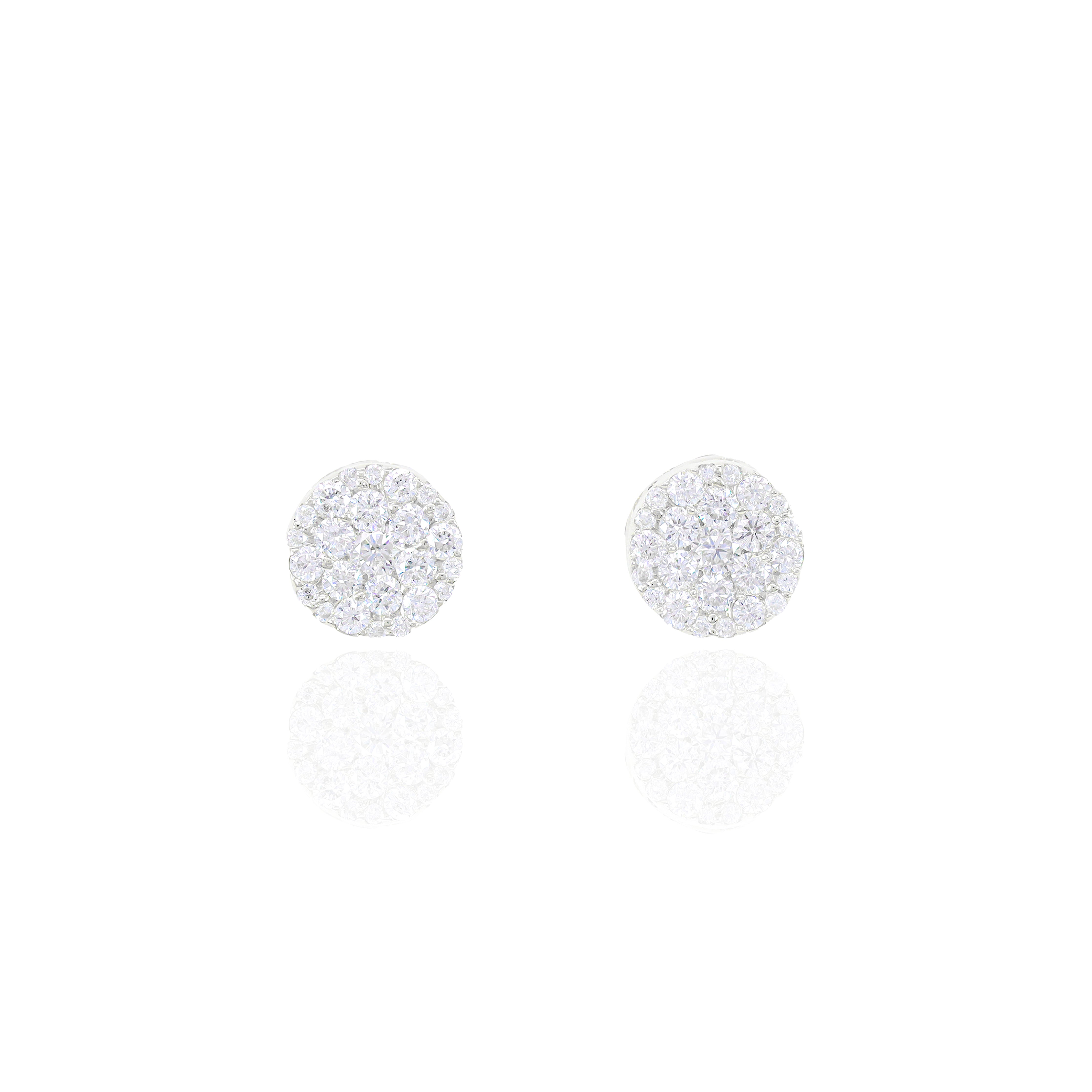 Small Round Cluster Diamond Earrings
