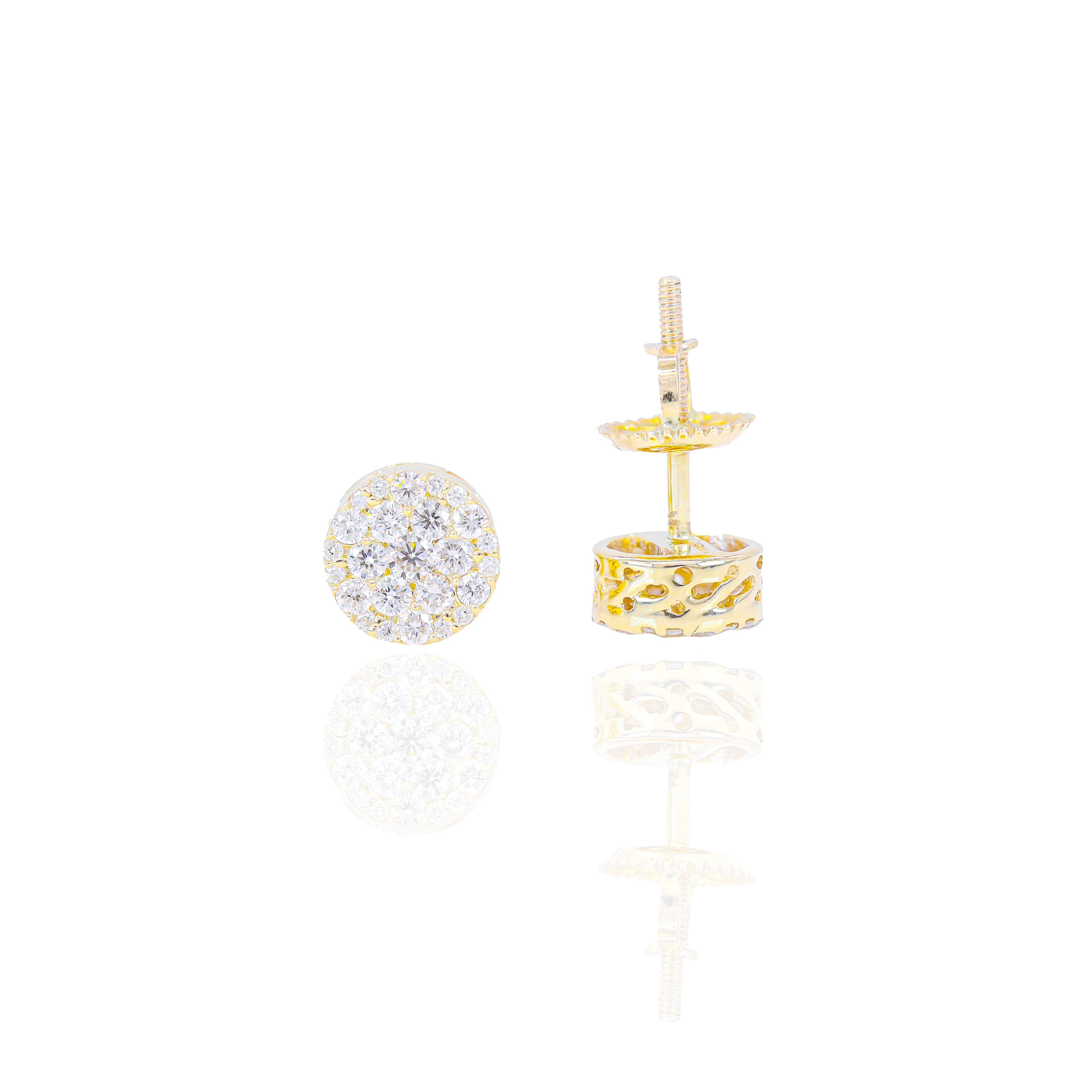 Small Round Cluster Diamond Earrings