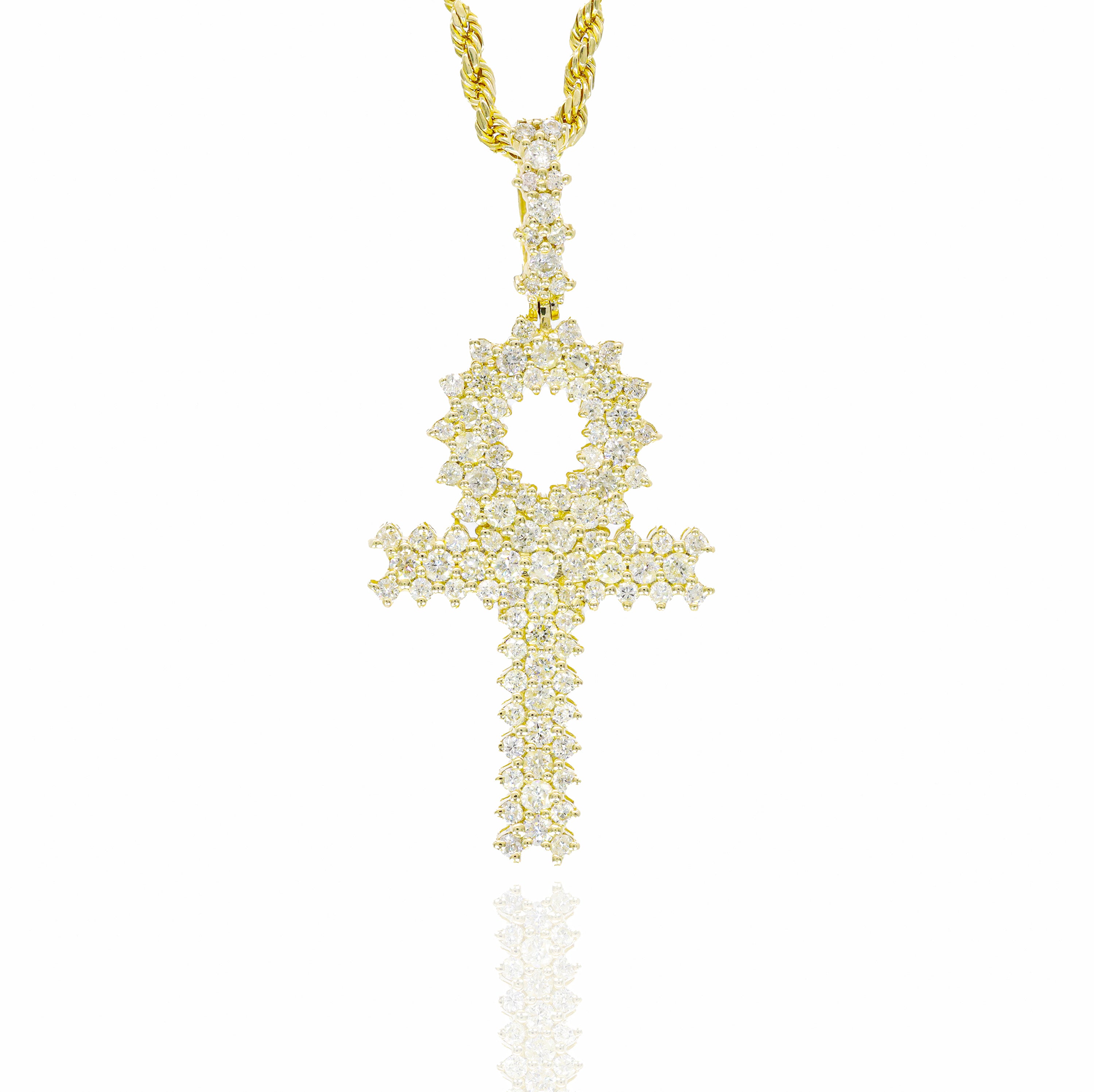 Diamond Cluster Ankh Diamond Pendant