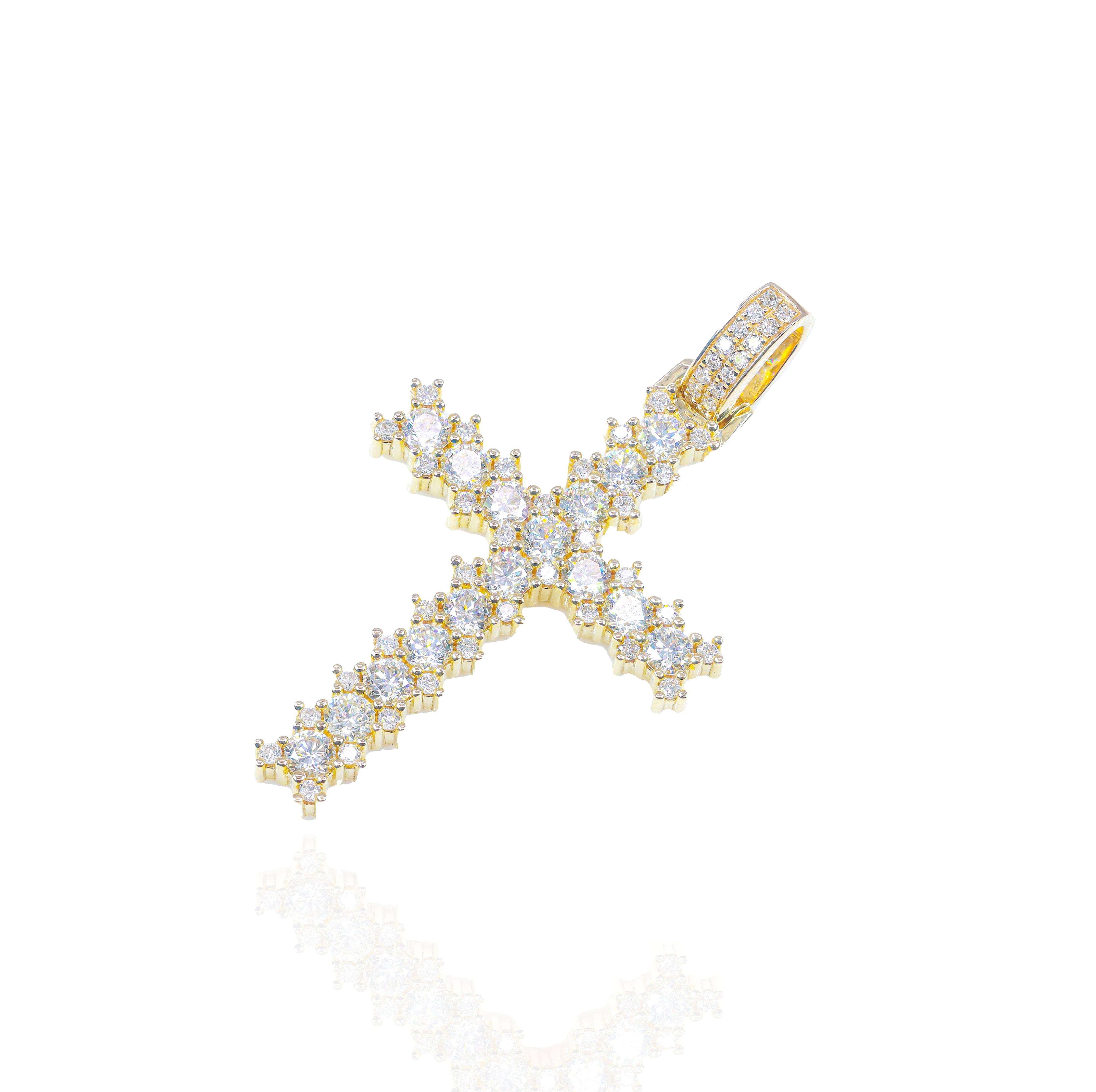 Jagged Diamond Cross Pendant