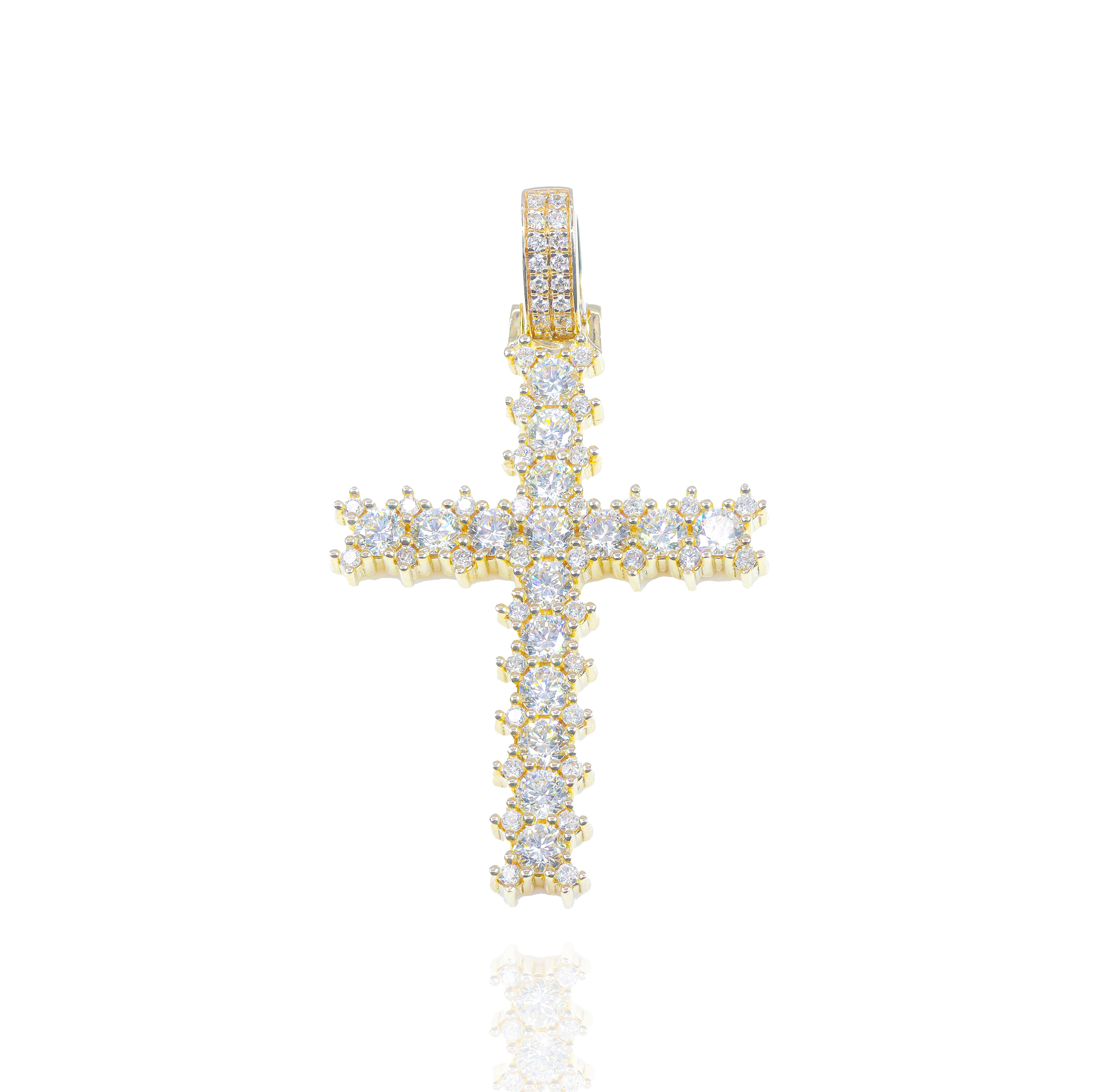 Jagged Diamond Cross Pendant