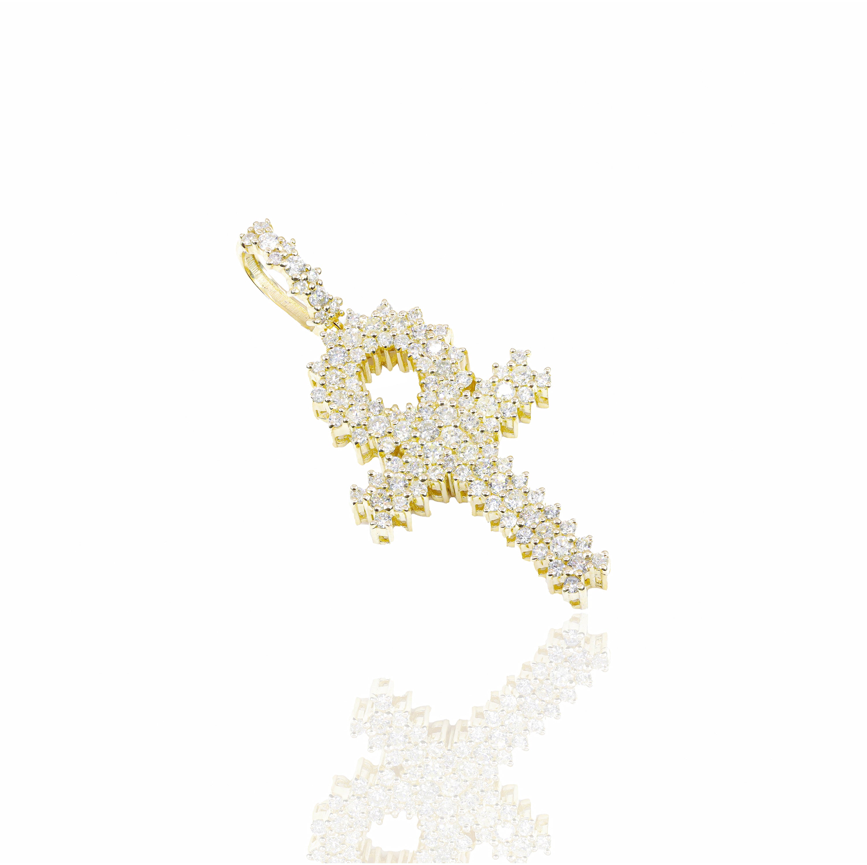 Diamond Cluster Ankh Diamond Pendant