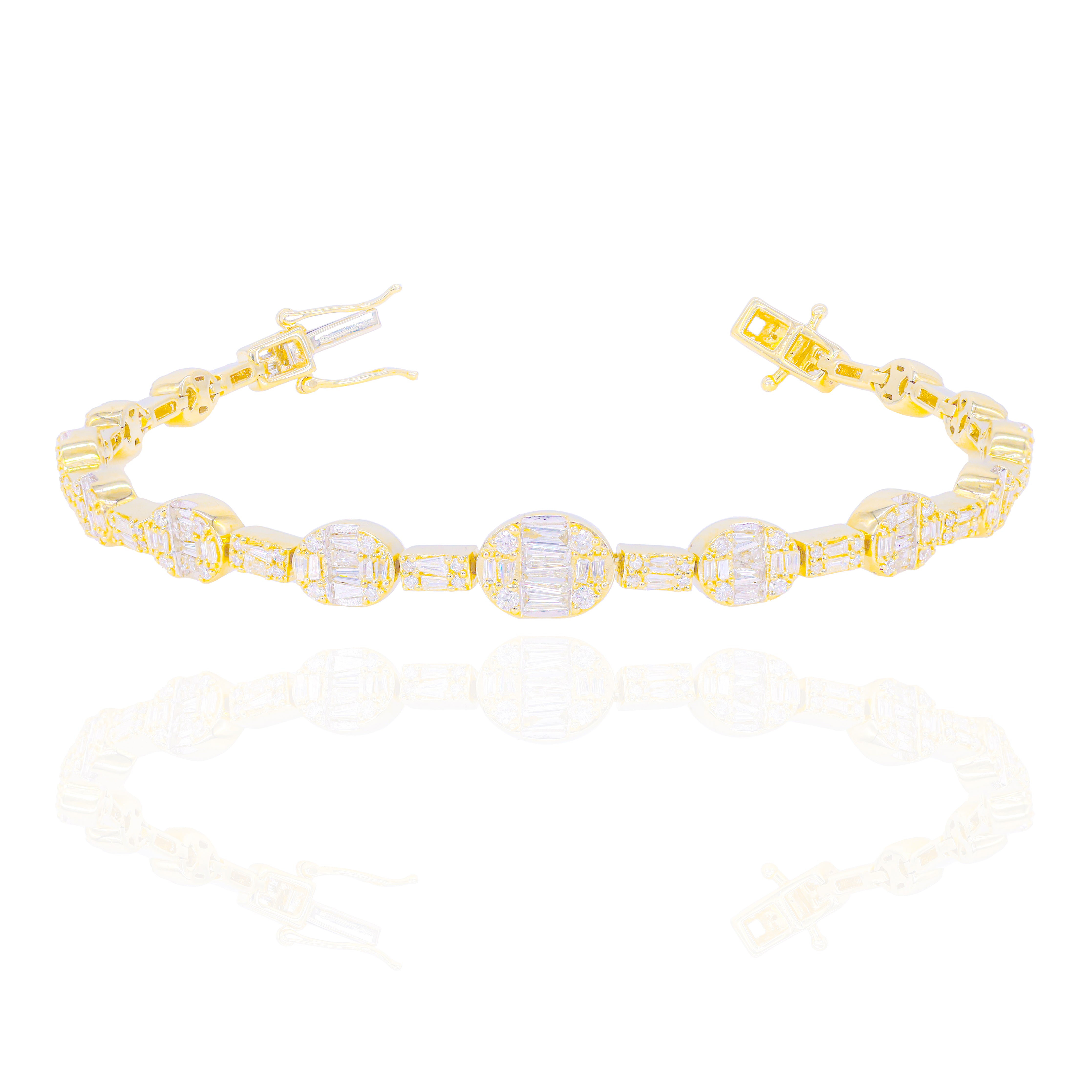 Alternating Link Diamond Bracelet