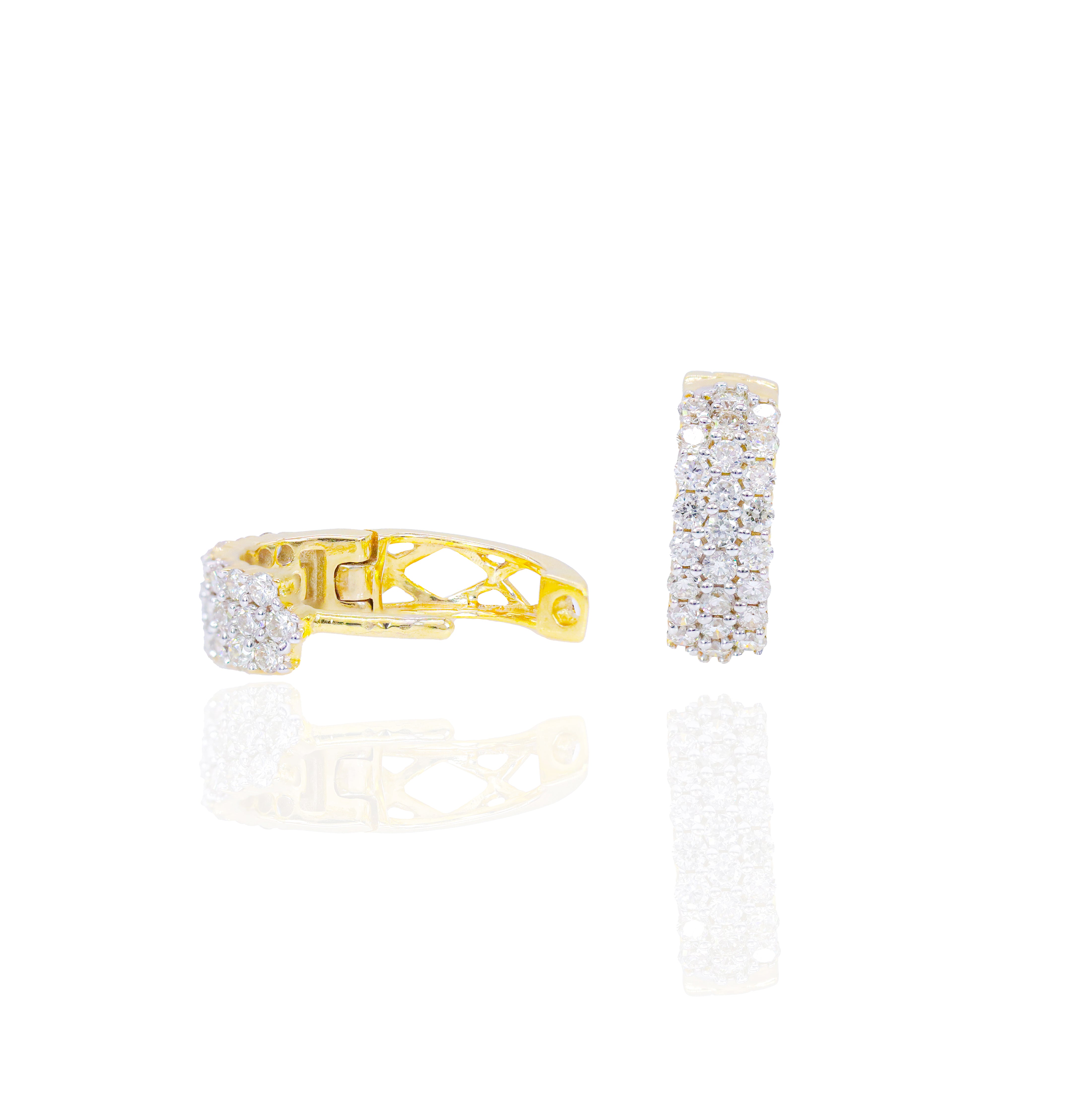 Small Diamond Huggie/Hoop Earrings