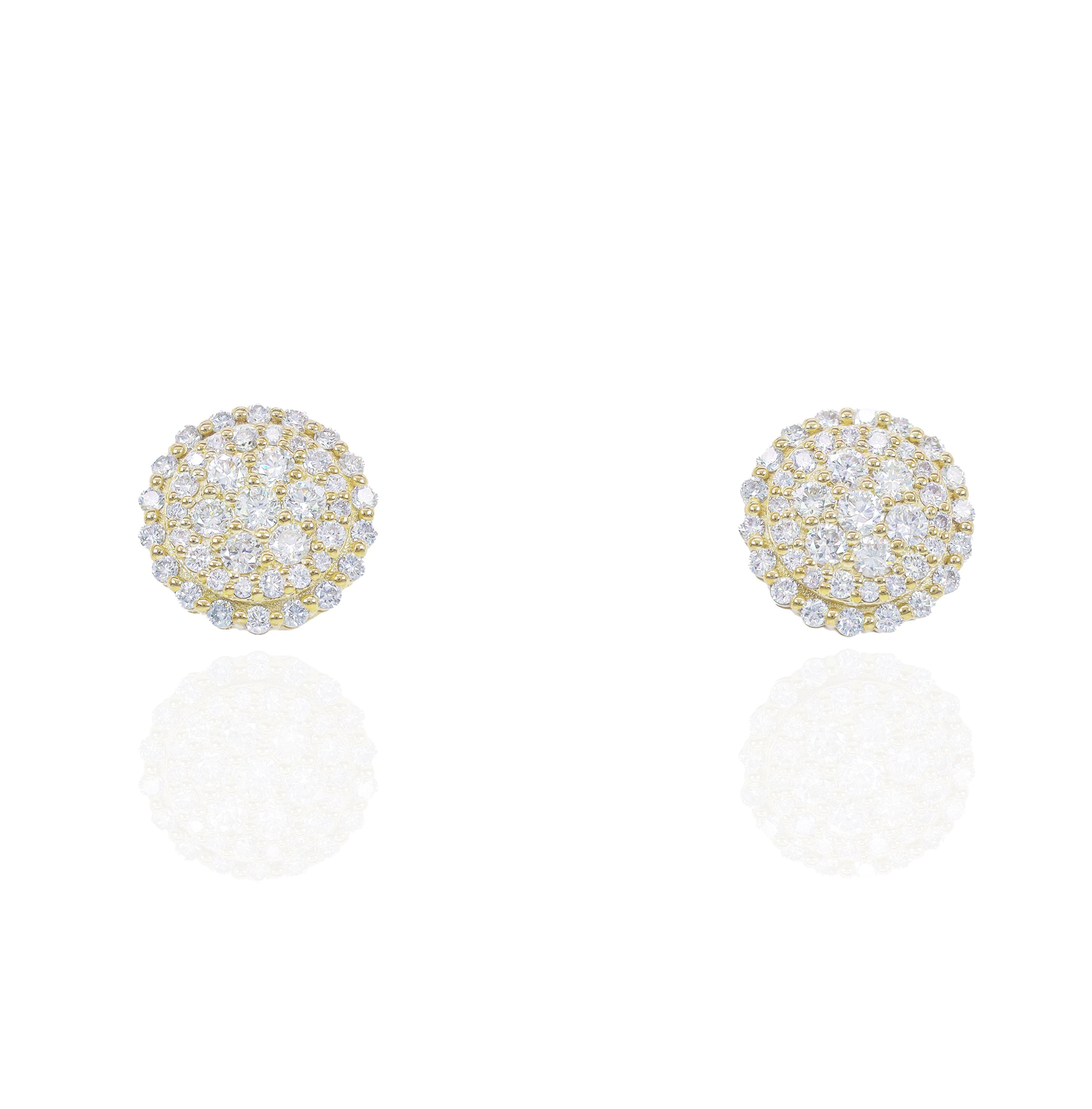 Round Edge Cluster Diamond Earrings