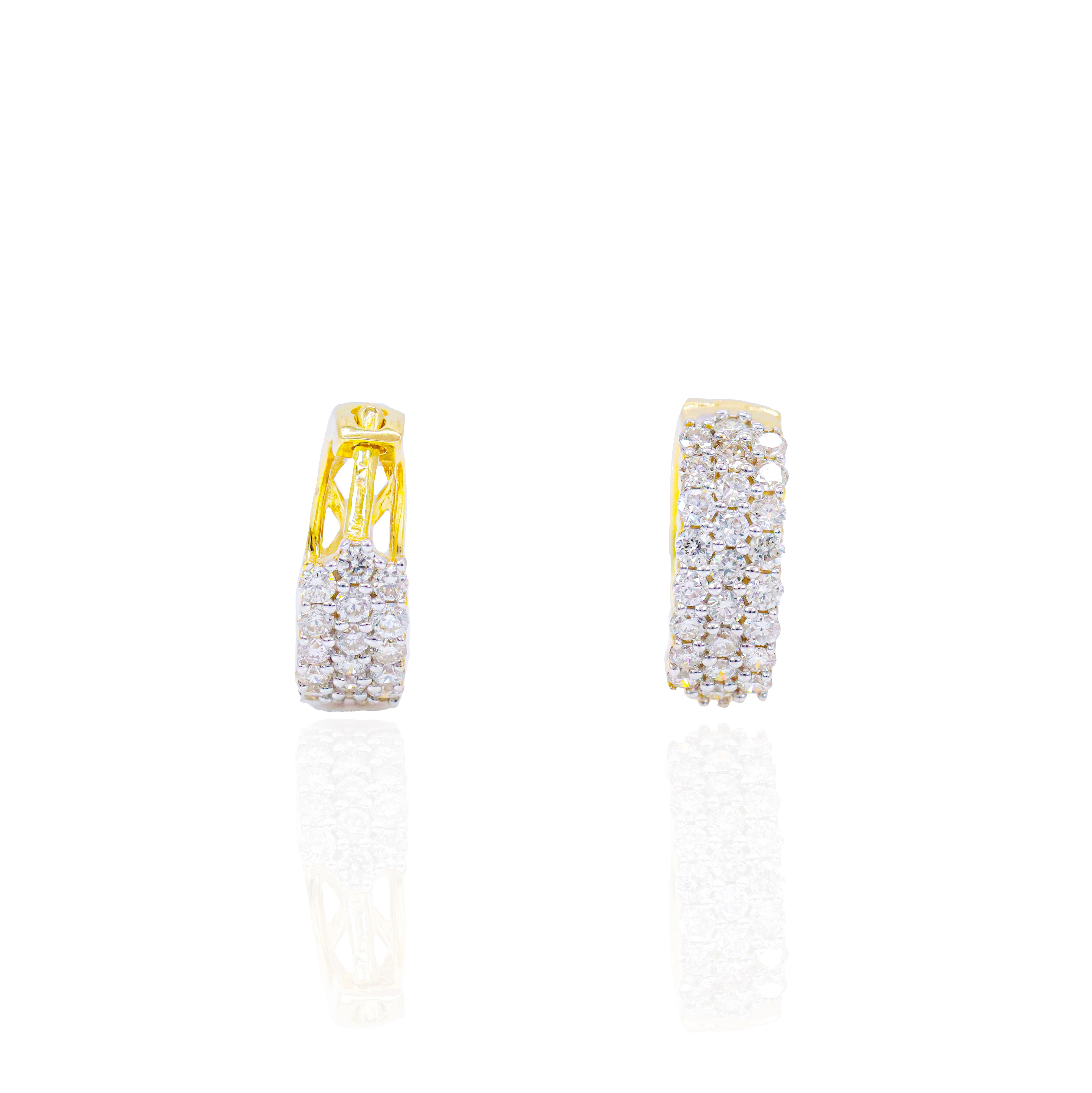Small Diamond Huggie/Hoop Earrings