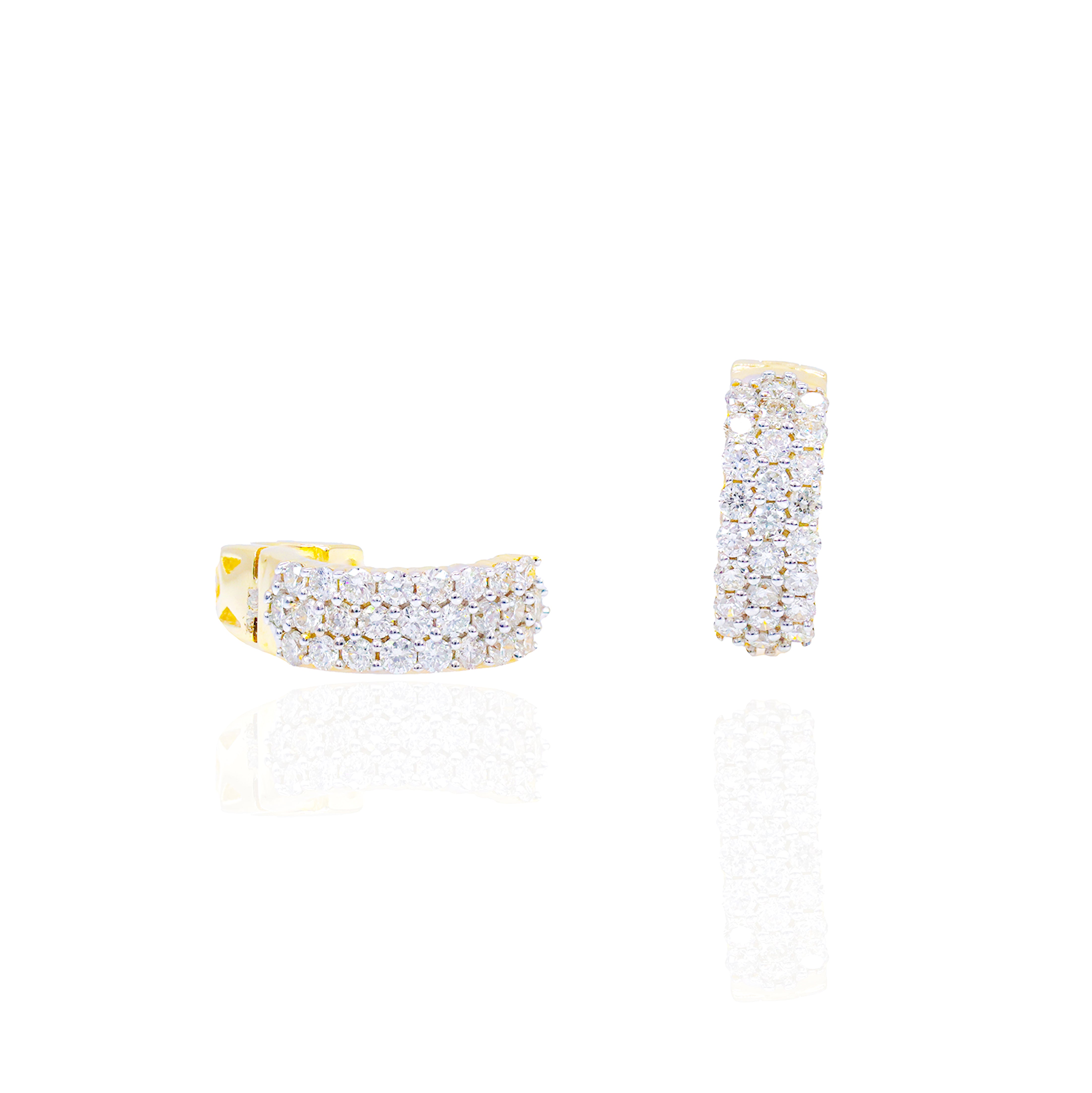 Small Diamond Huggie/Hoop Earrings