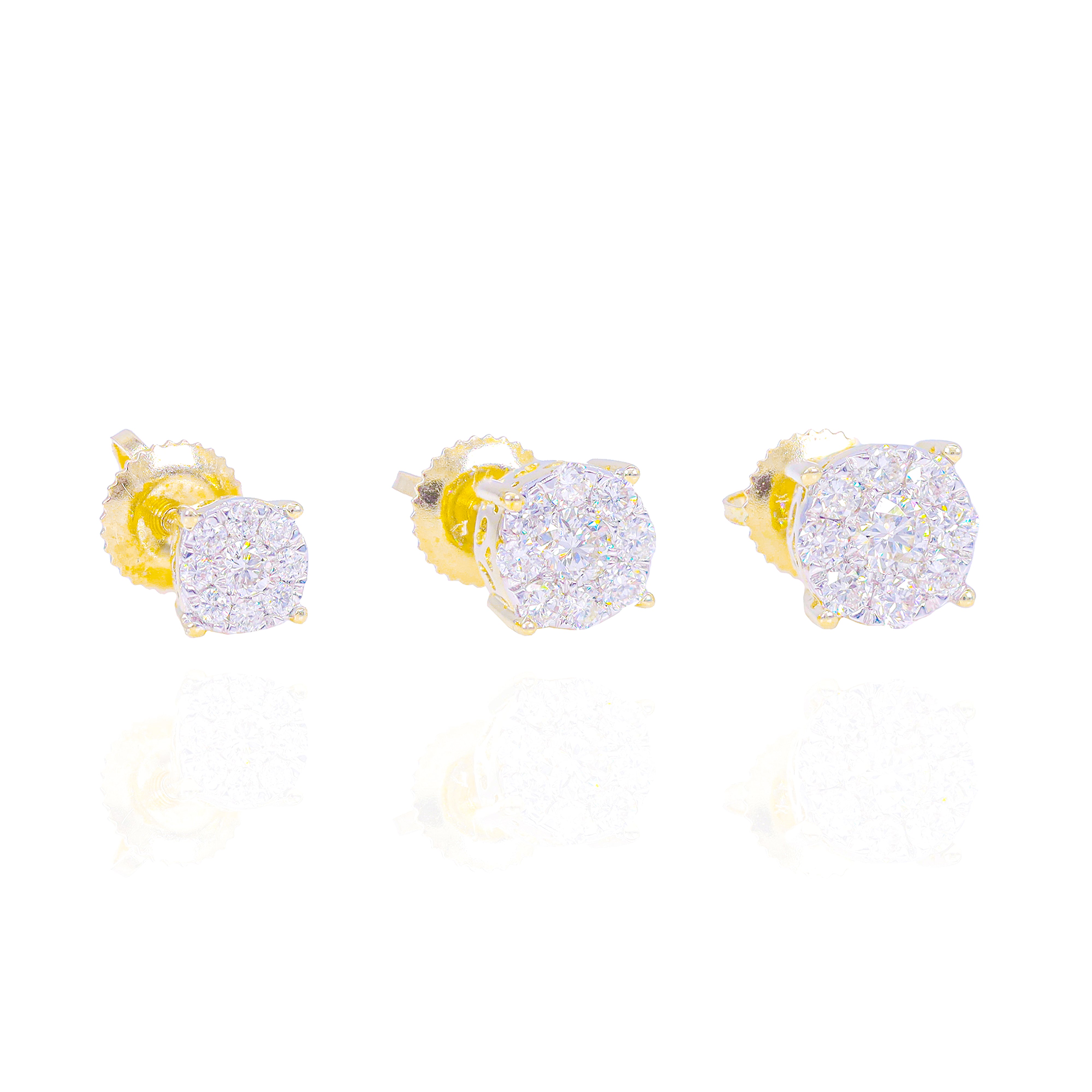 Multiple Sizes Diamond Cluster Earrings