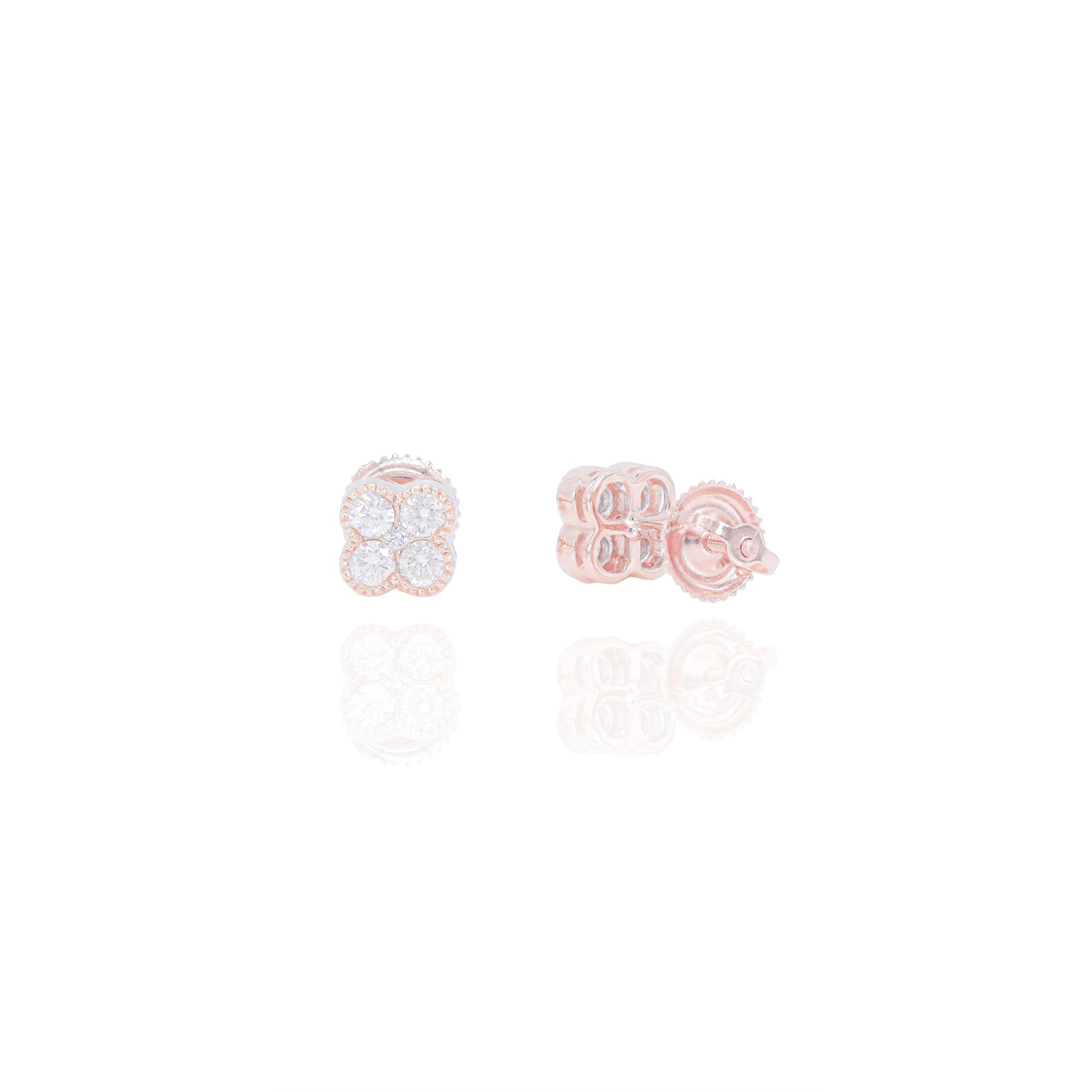 Clover Shaped Diamond Earrings
