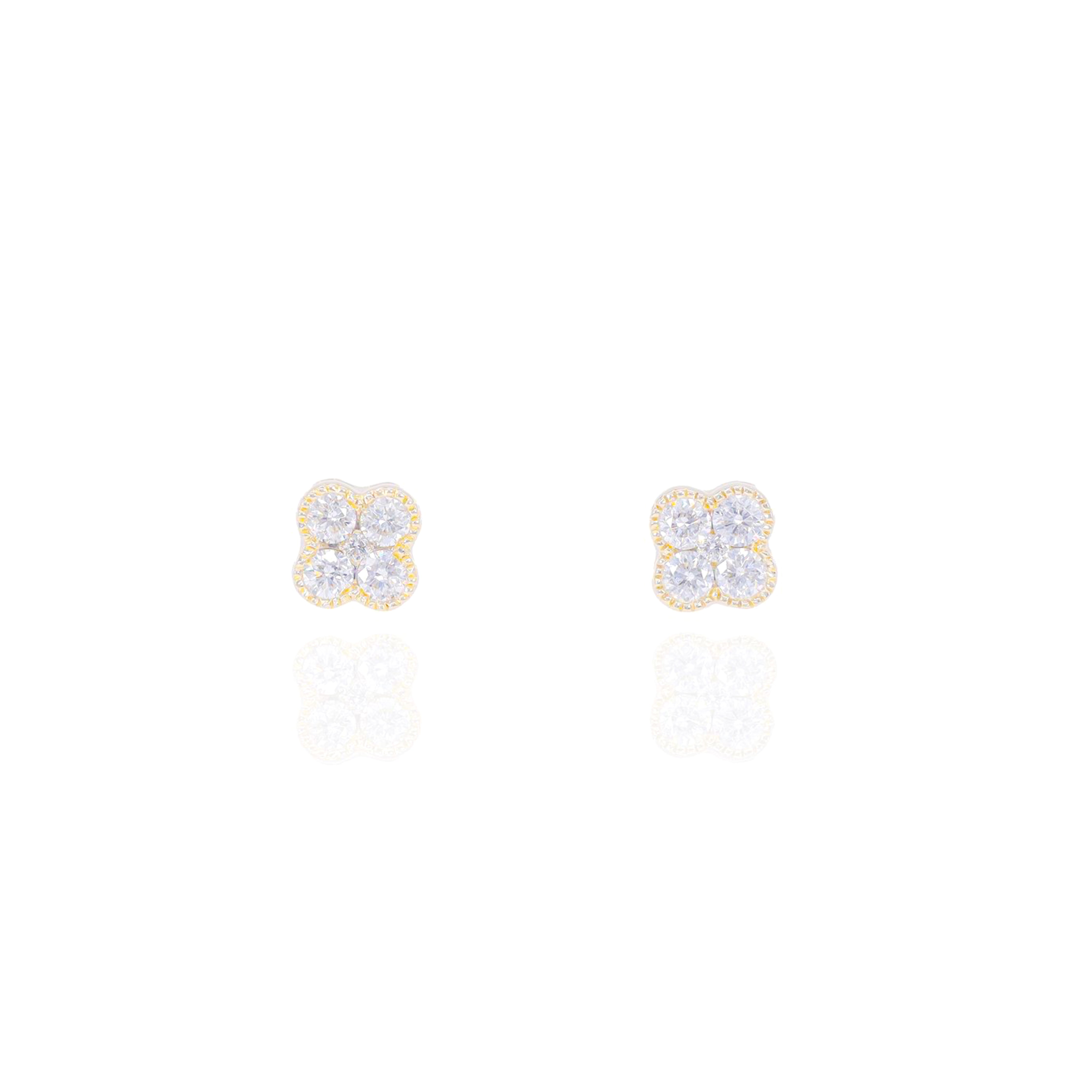 Clover Shaped Diamond Earrings
