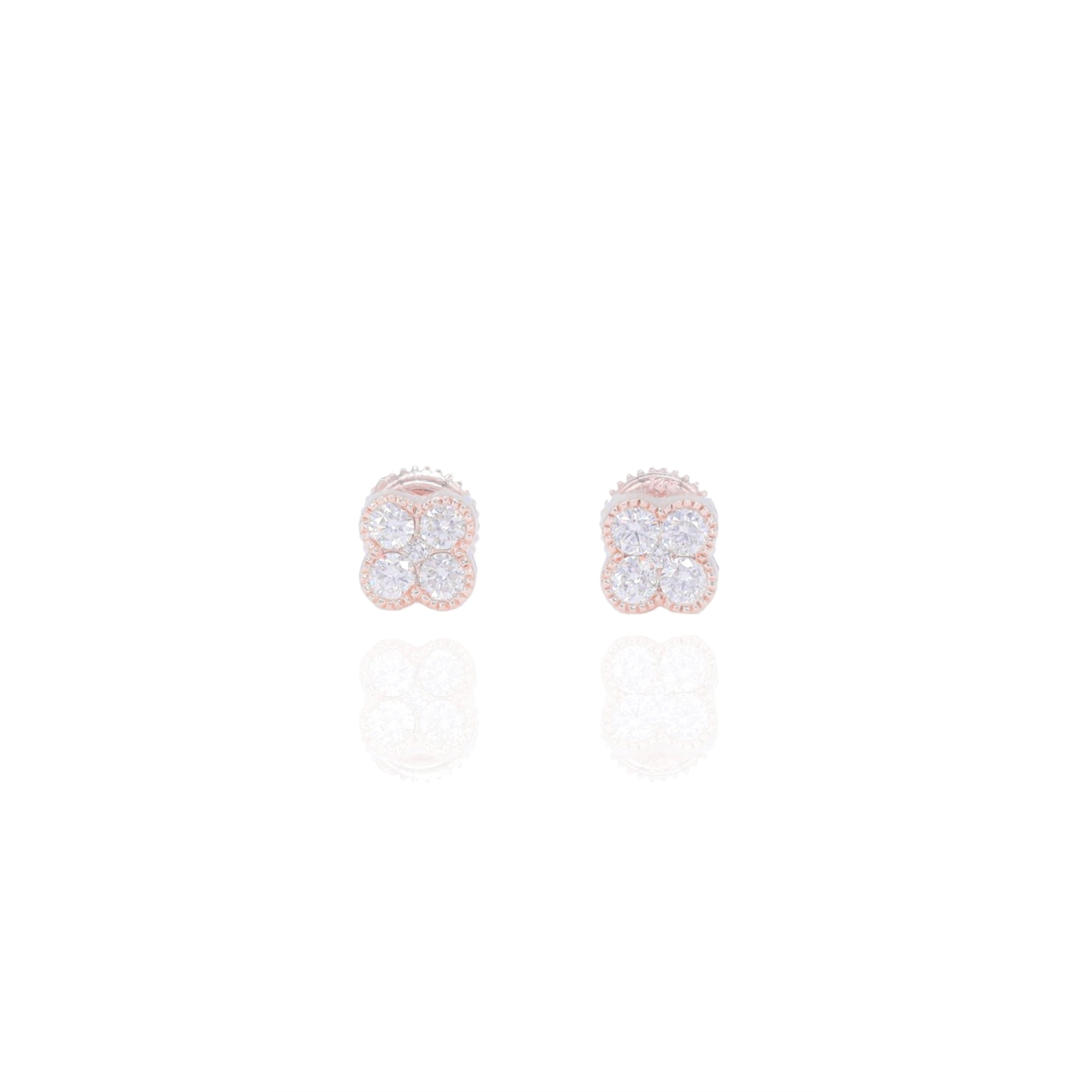 Clover Shaped Diamond Earrings