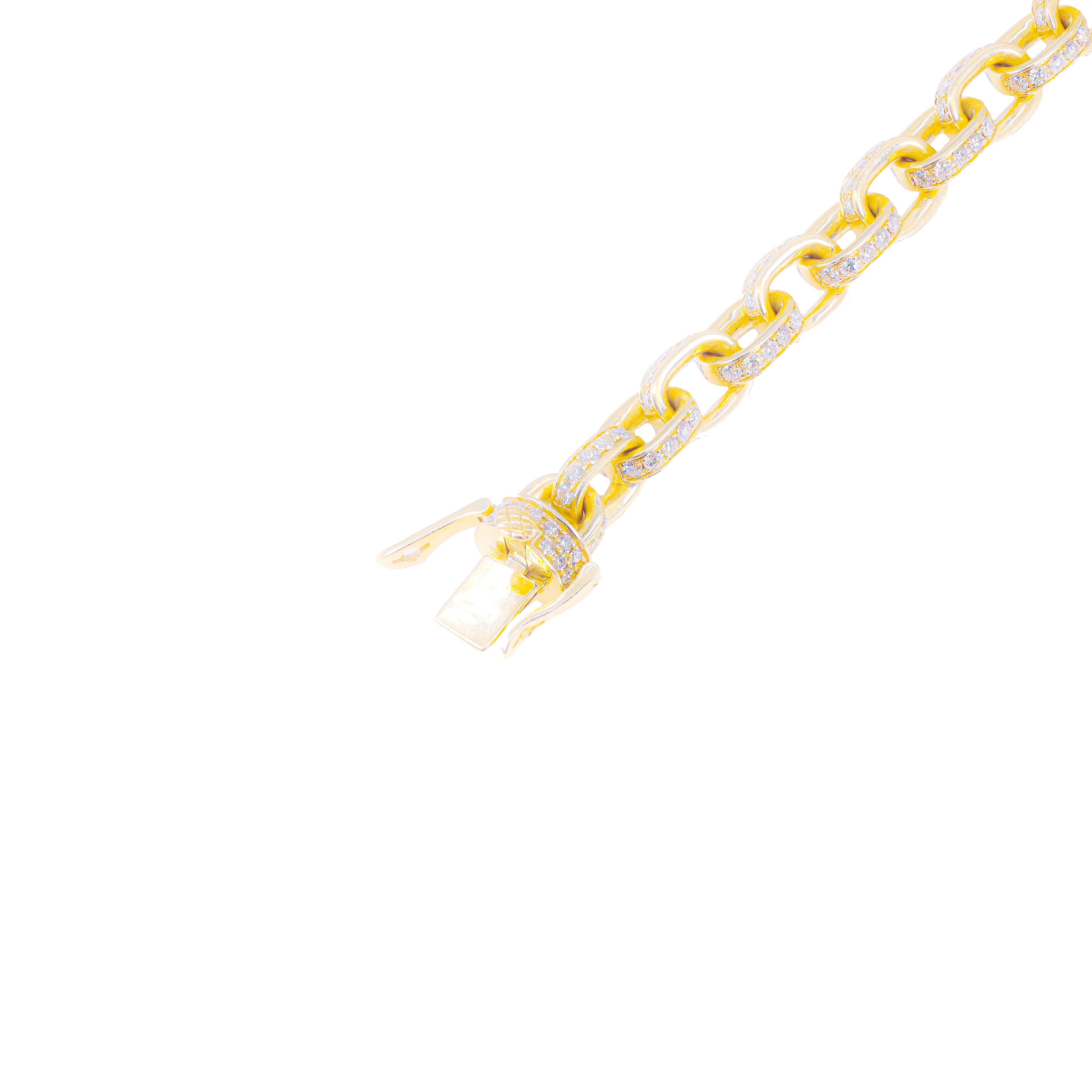 Hermes Link Diamond & Gold Bracelet