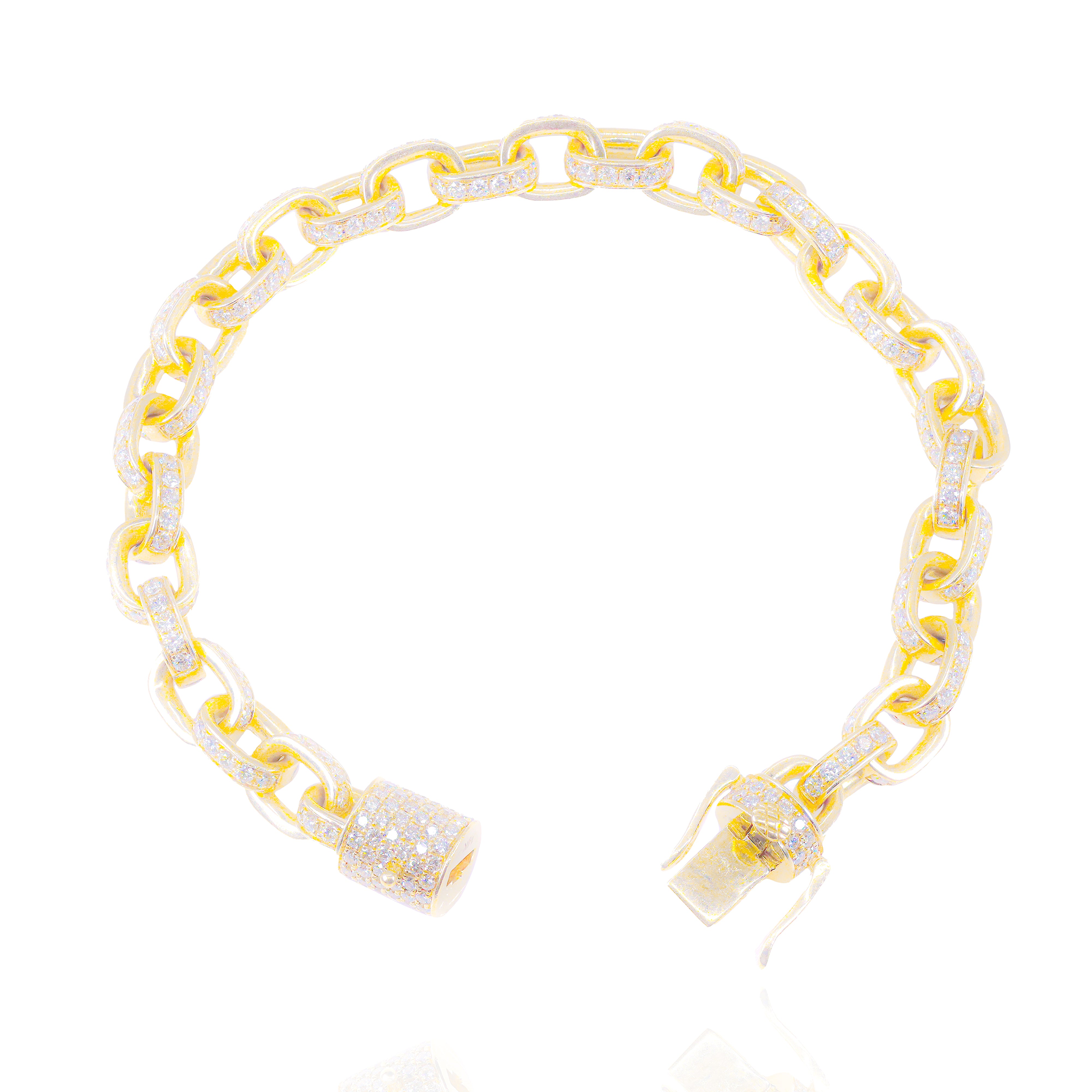 Hermes Link Diamond & Gold Bracelet