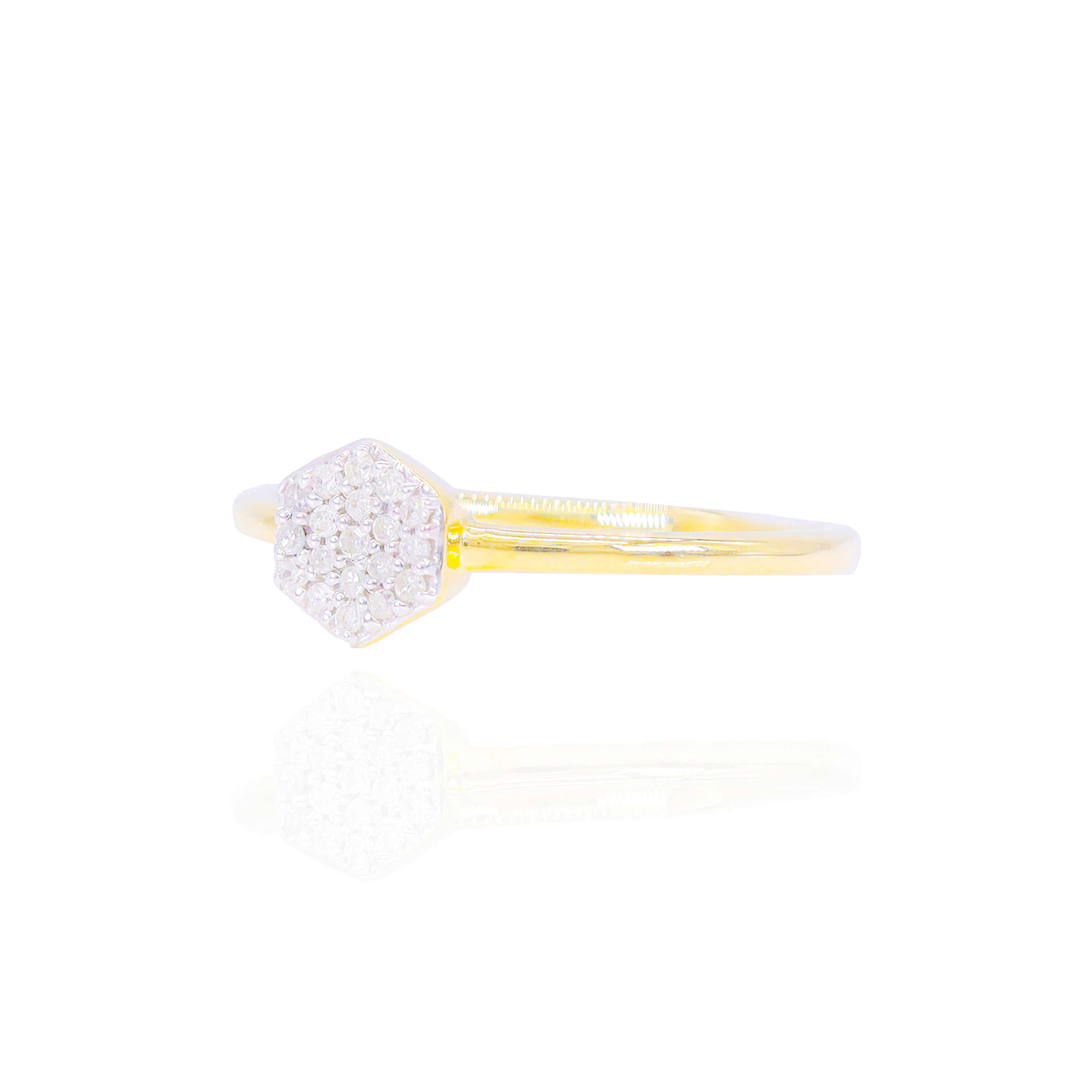 Hexagon Top Diamond Ring