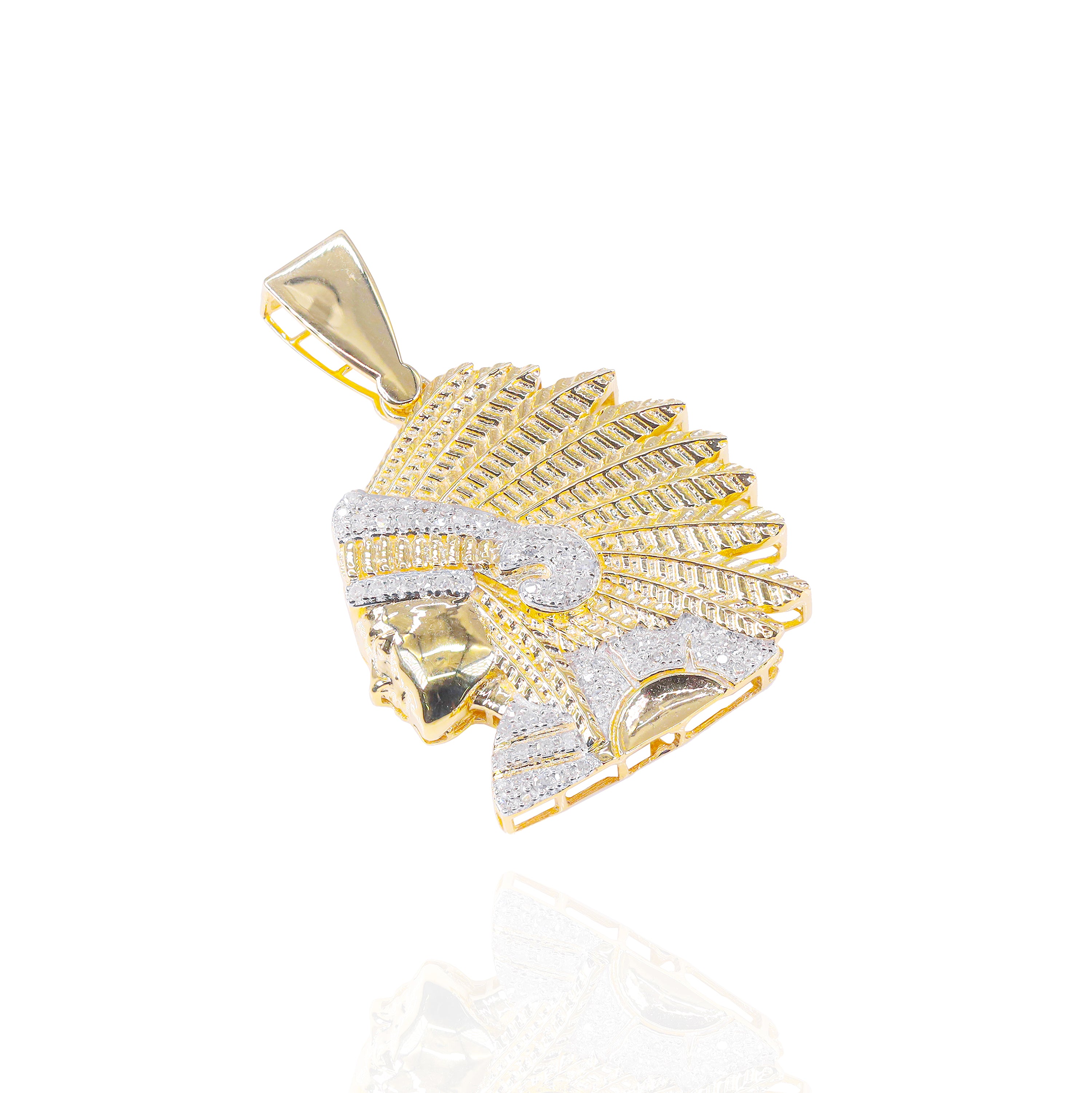 Native American Chief Diamond Pendant