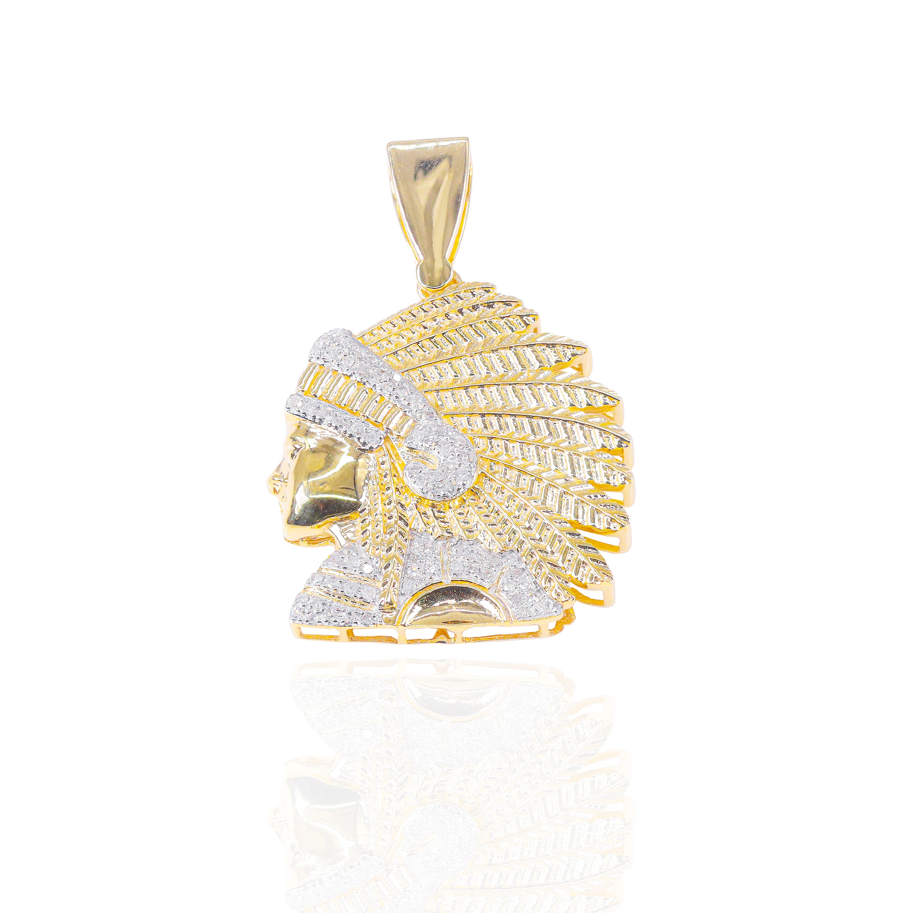 Native American Chief Diamond Pendant