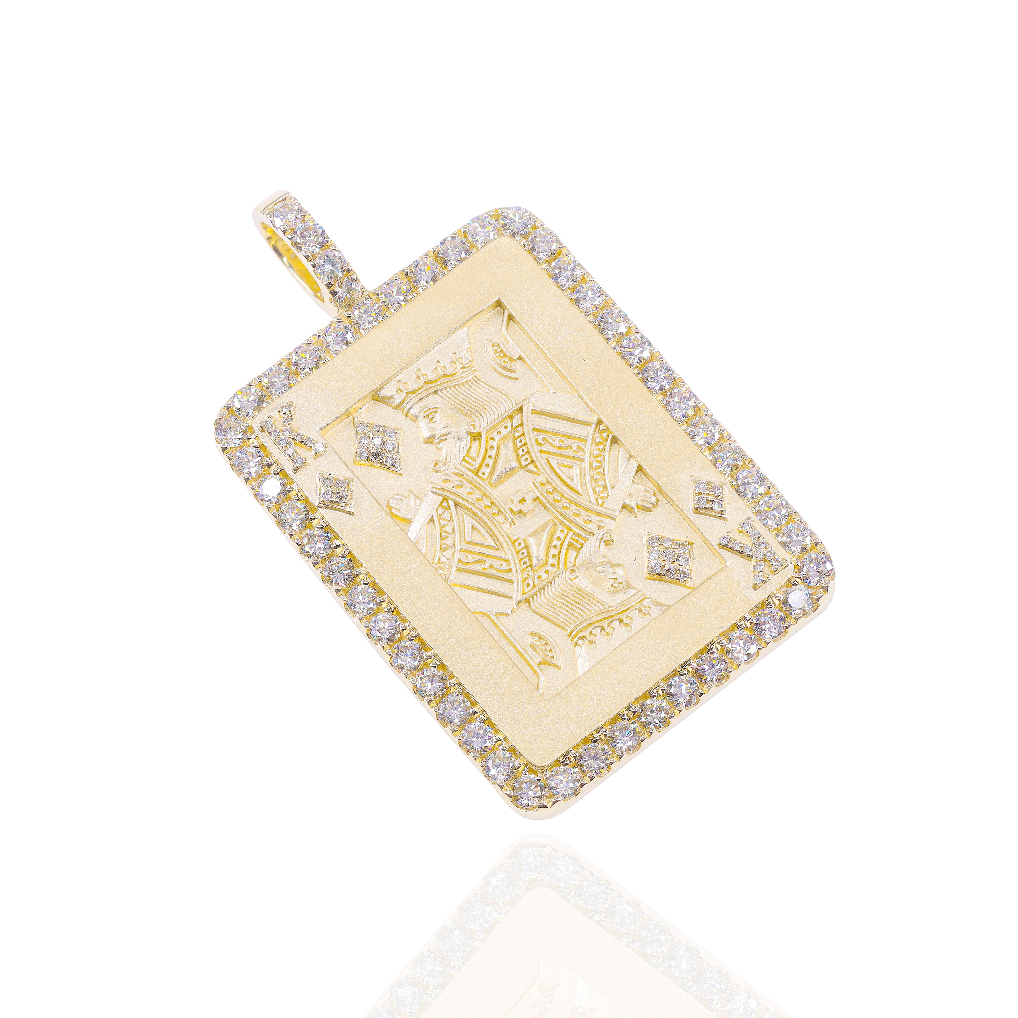 Large King of Diamonds Card Pendant