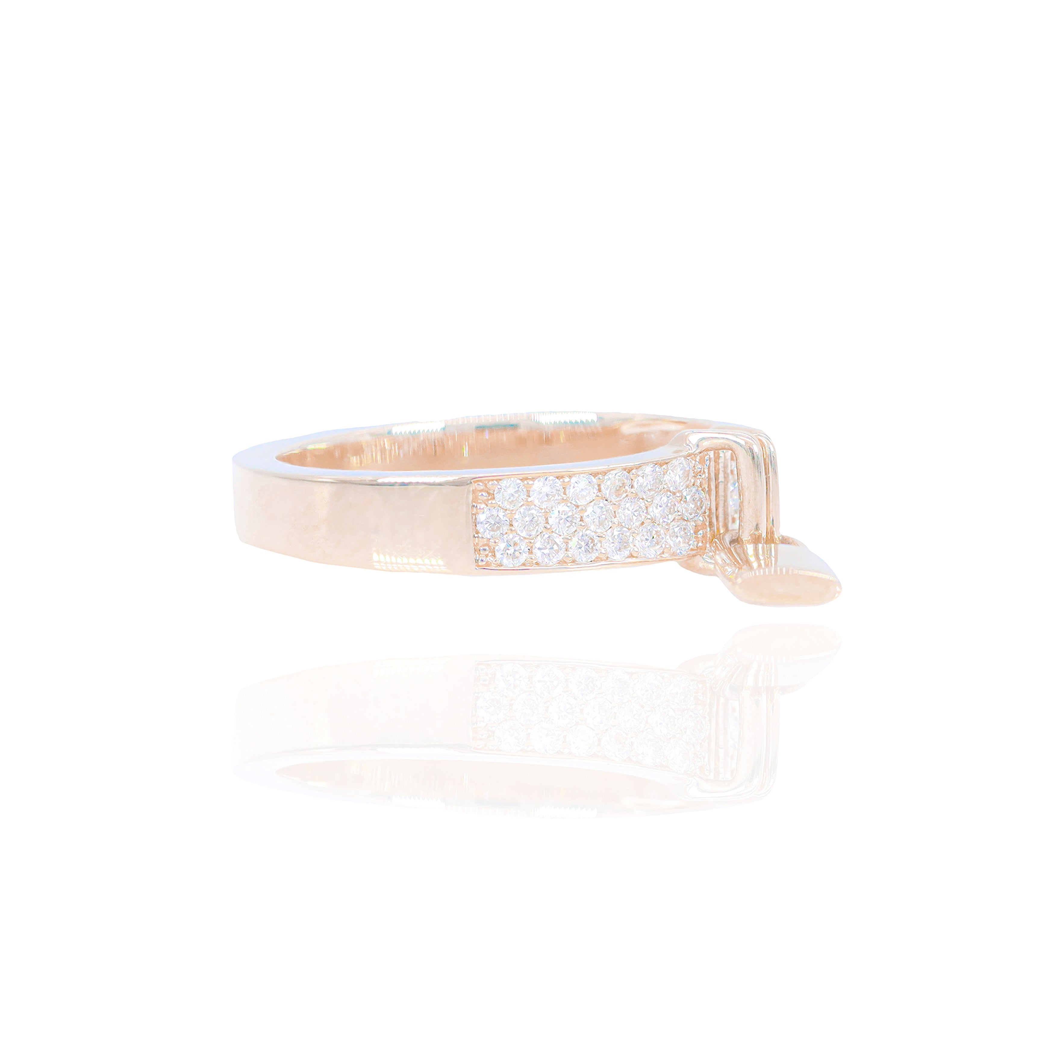 Gold Lock Diamond Ring