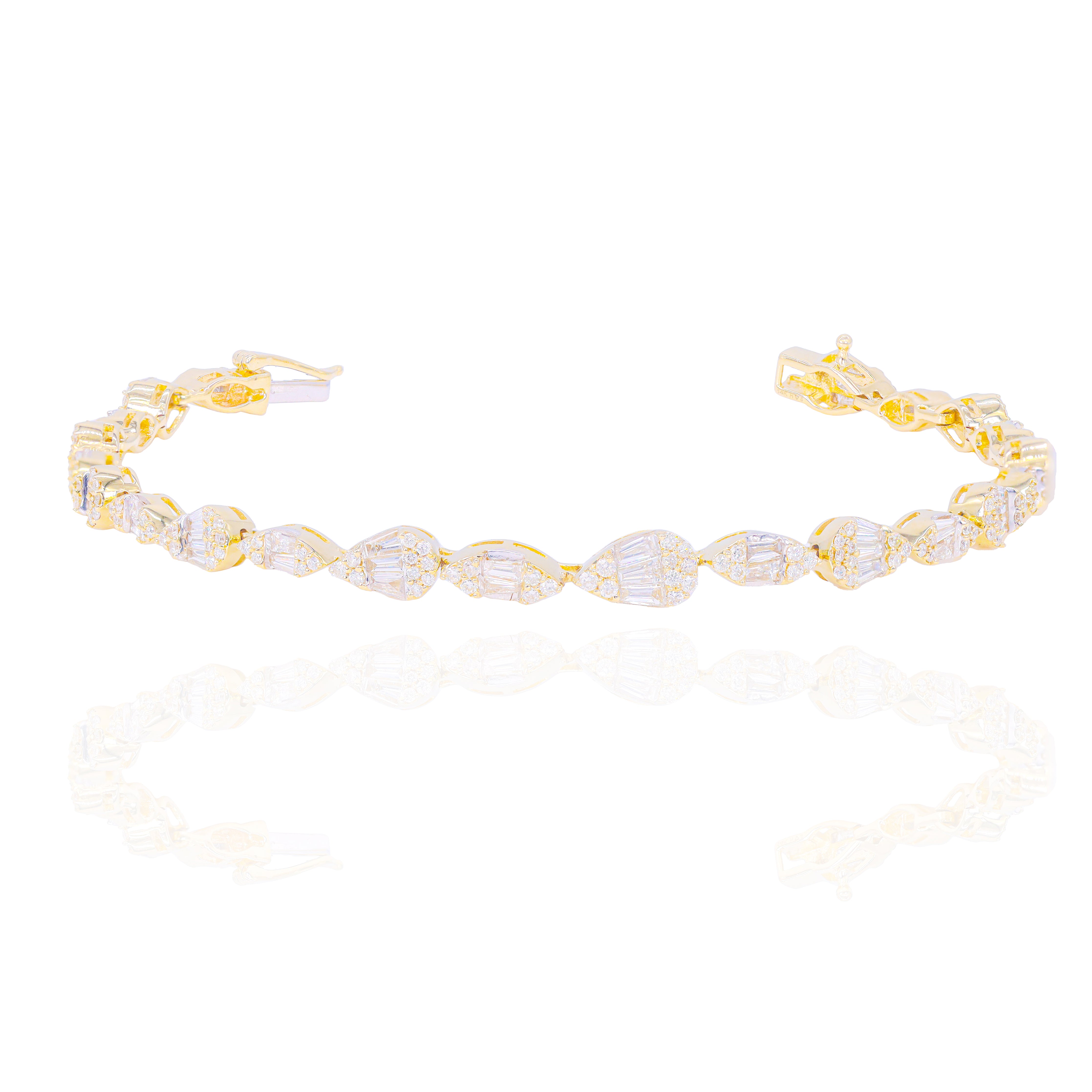 Pear & Marquise Shaped Diamond Bracelet