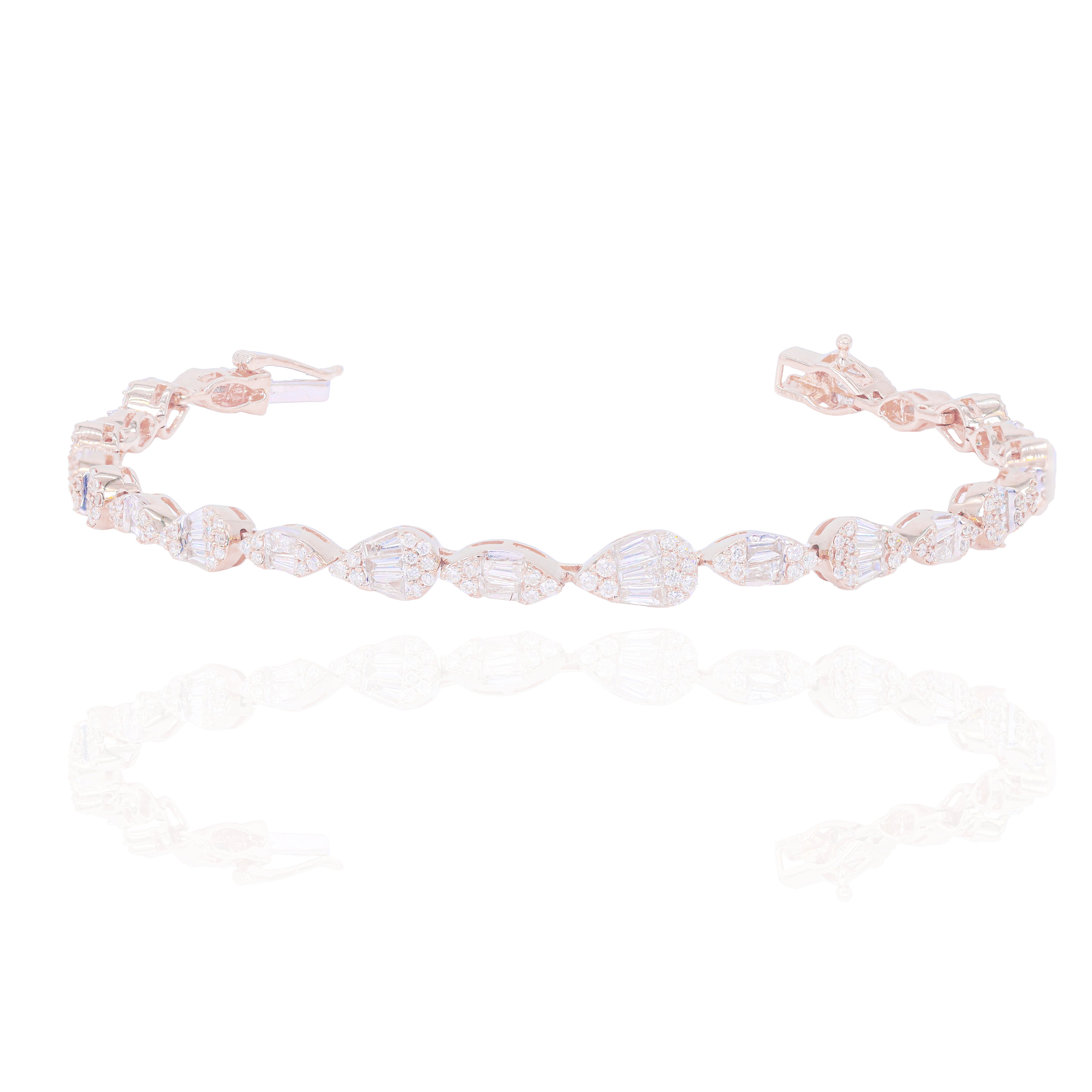 Pear & Marquise Shaped Diamond Bracelet
