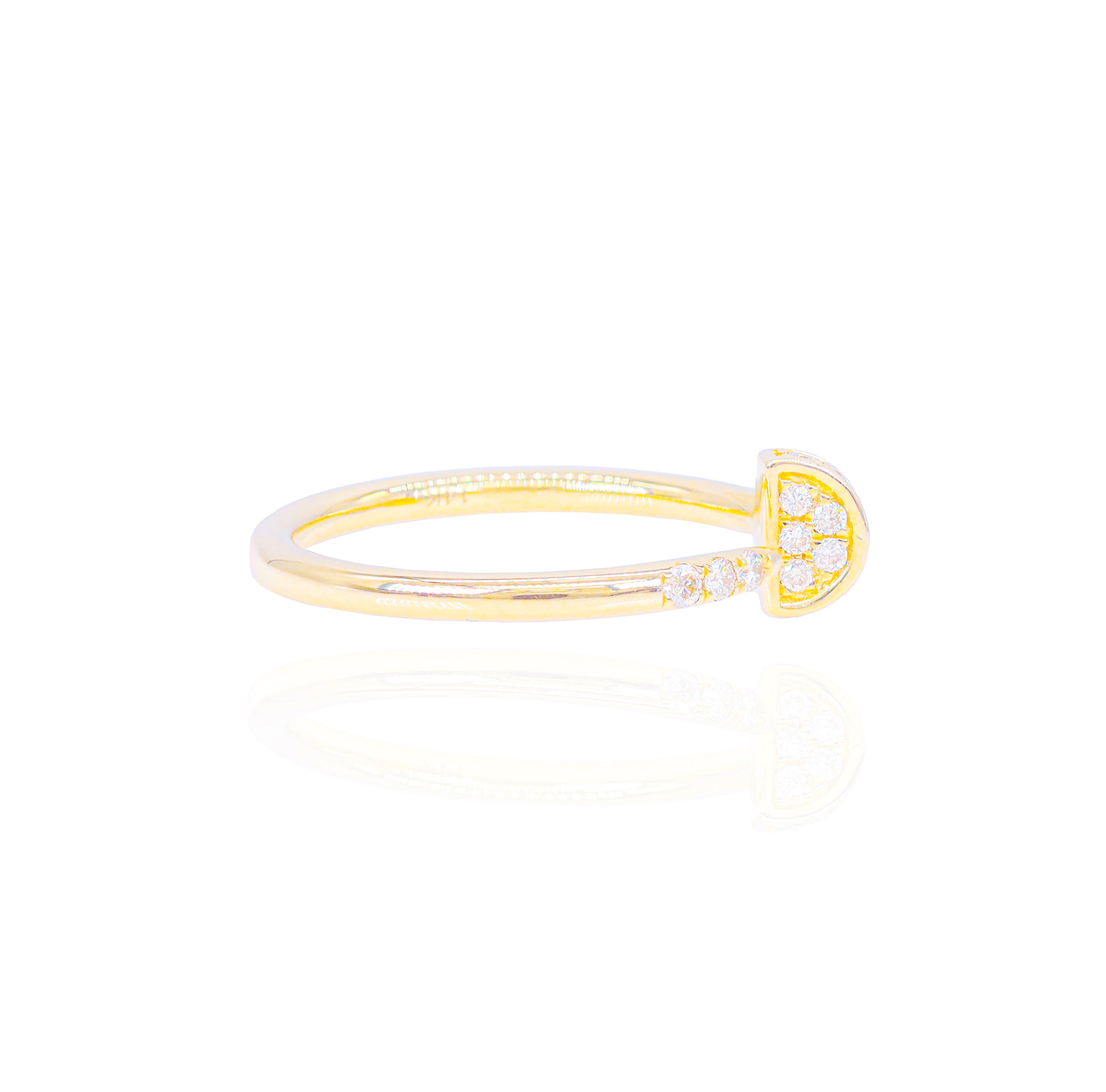 Open Diamond Nail Ring