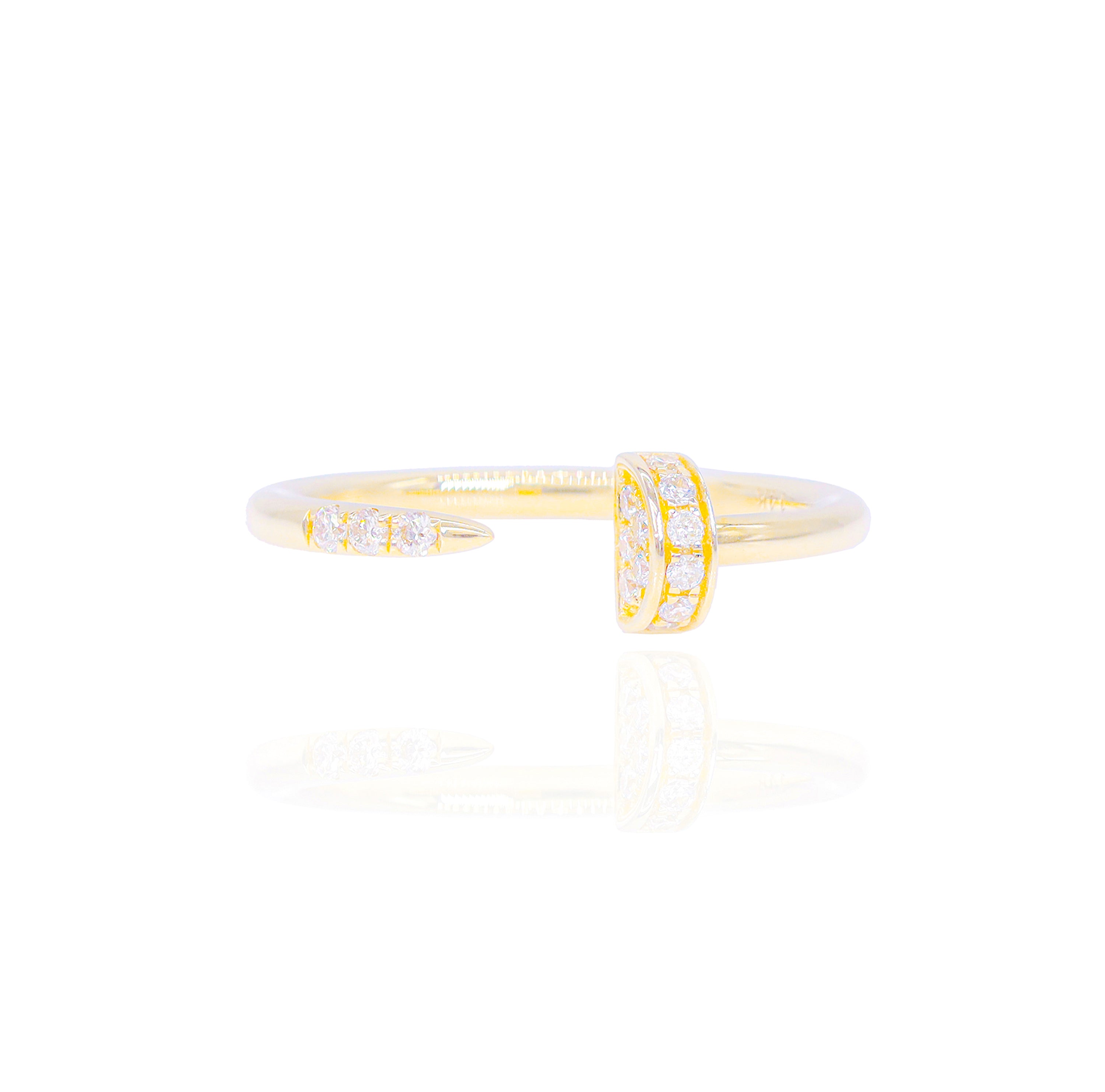 Open Diamond Nail Ring