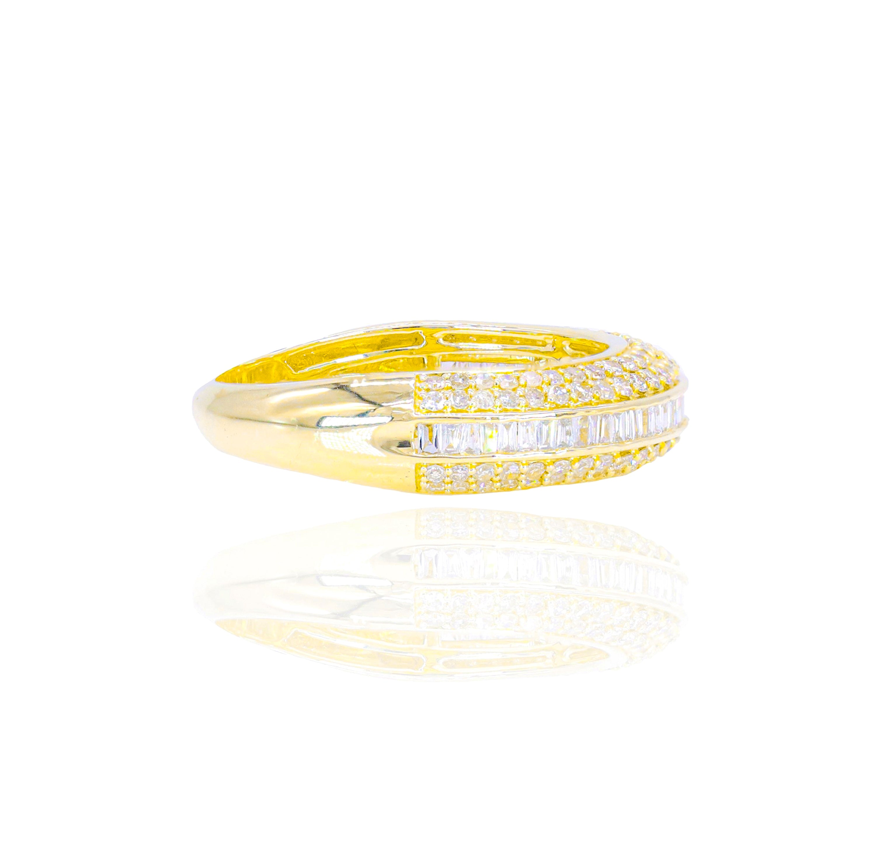 Center Baguette & Round Diamond Men's Band