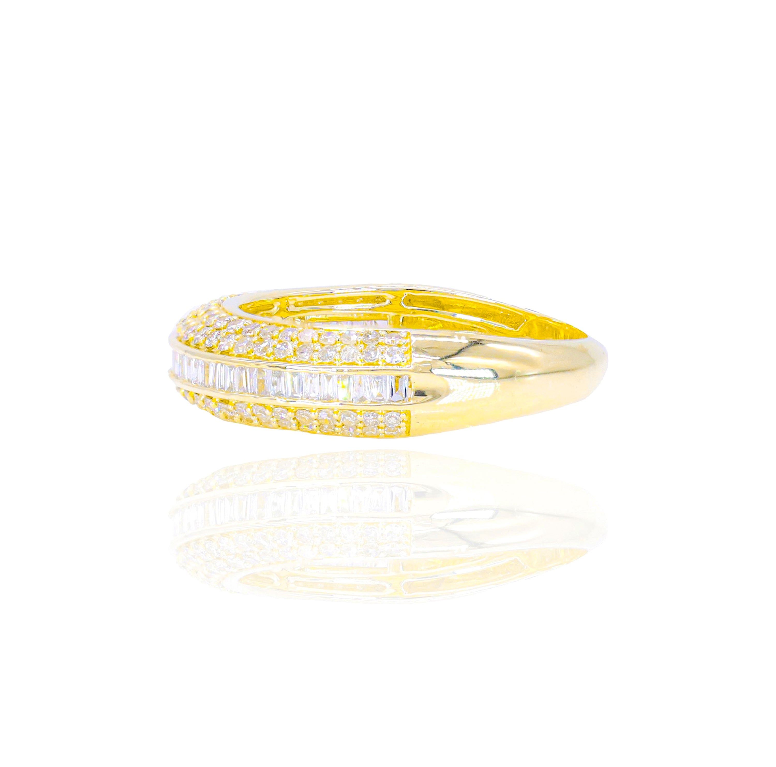 Center Baguette & Round Diamond Men's Band