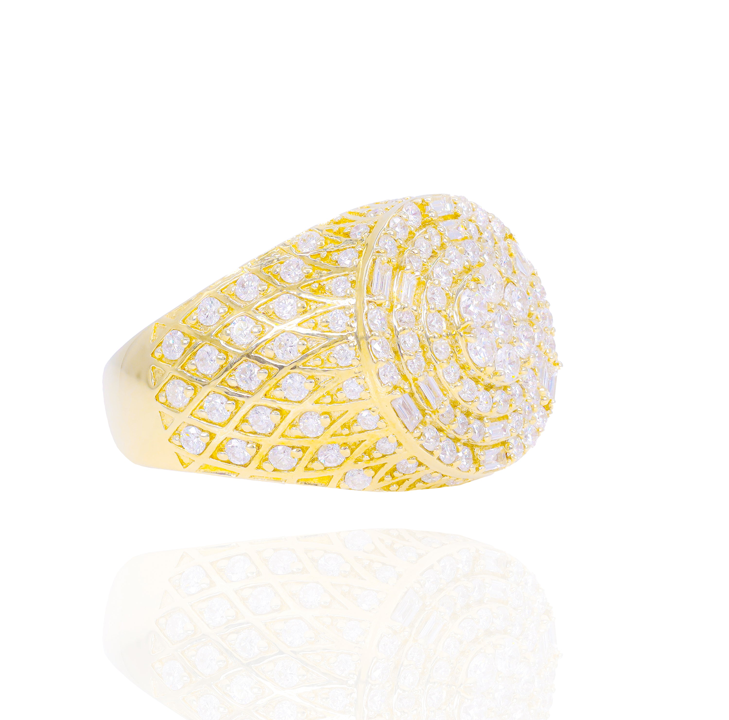Round Top with Web Shank Design Diamond Ring