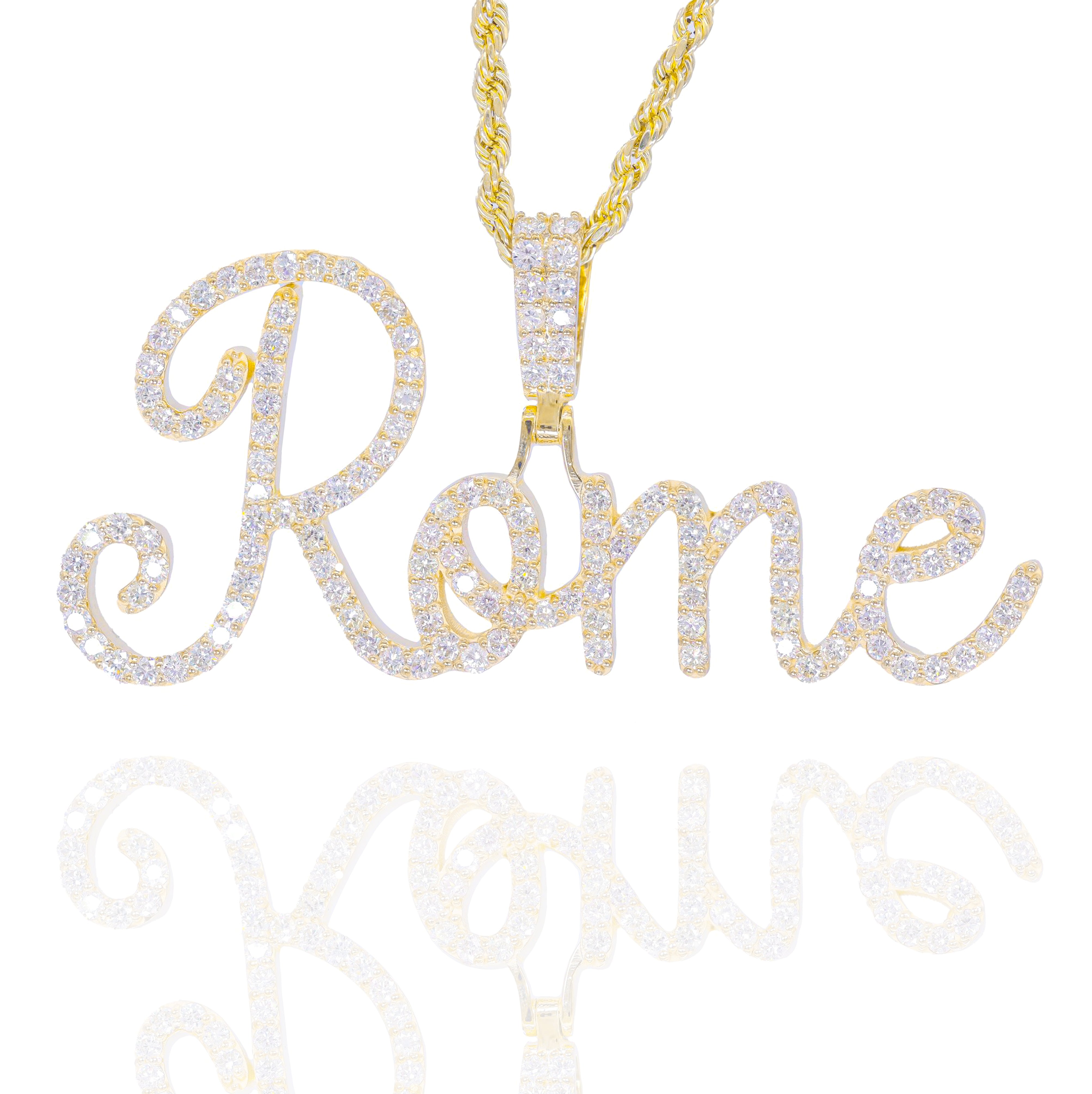 One Row Custom Diamond Name Pendant