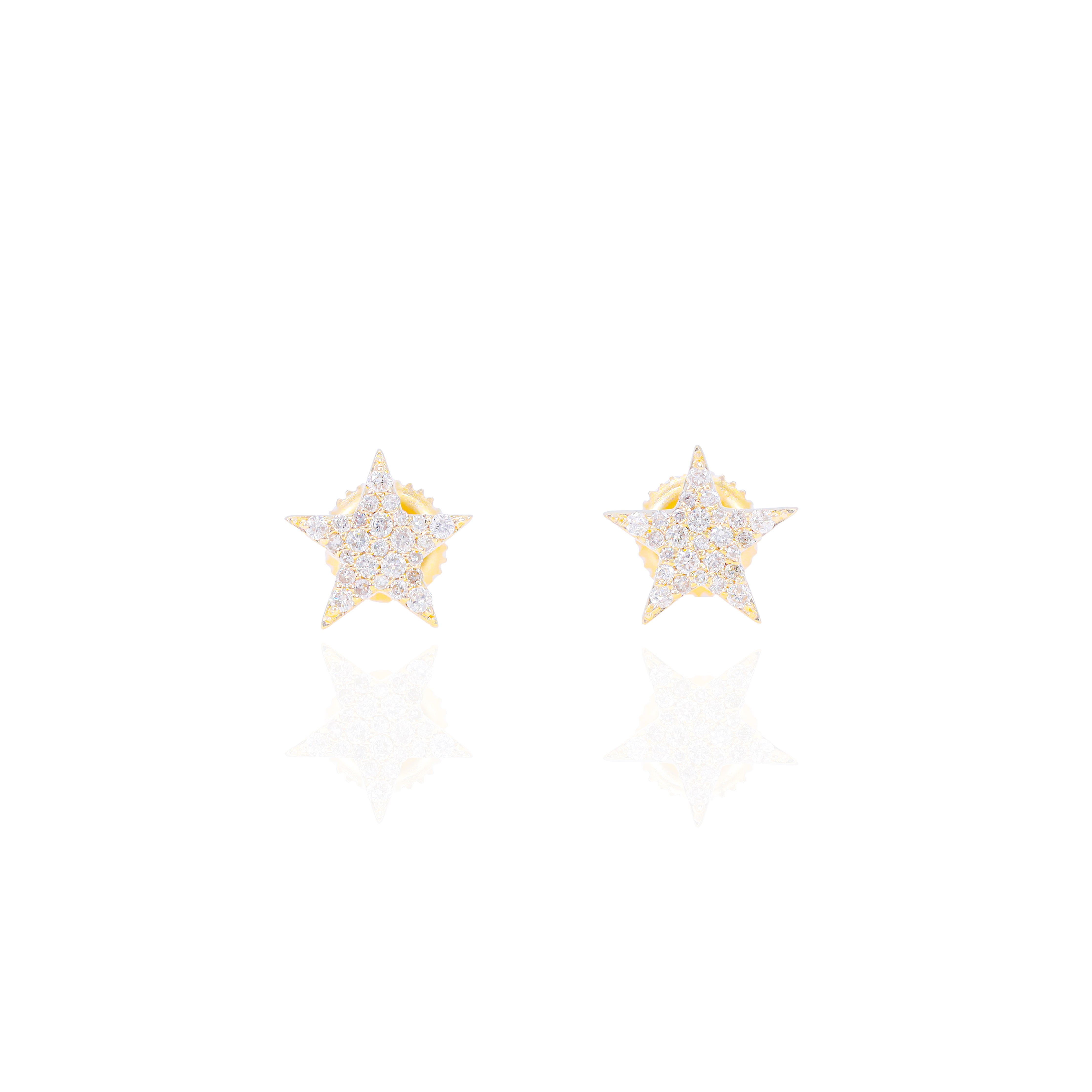 Diamond Star Shaped Earrings
