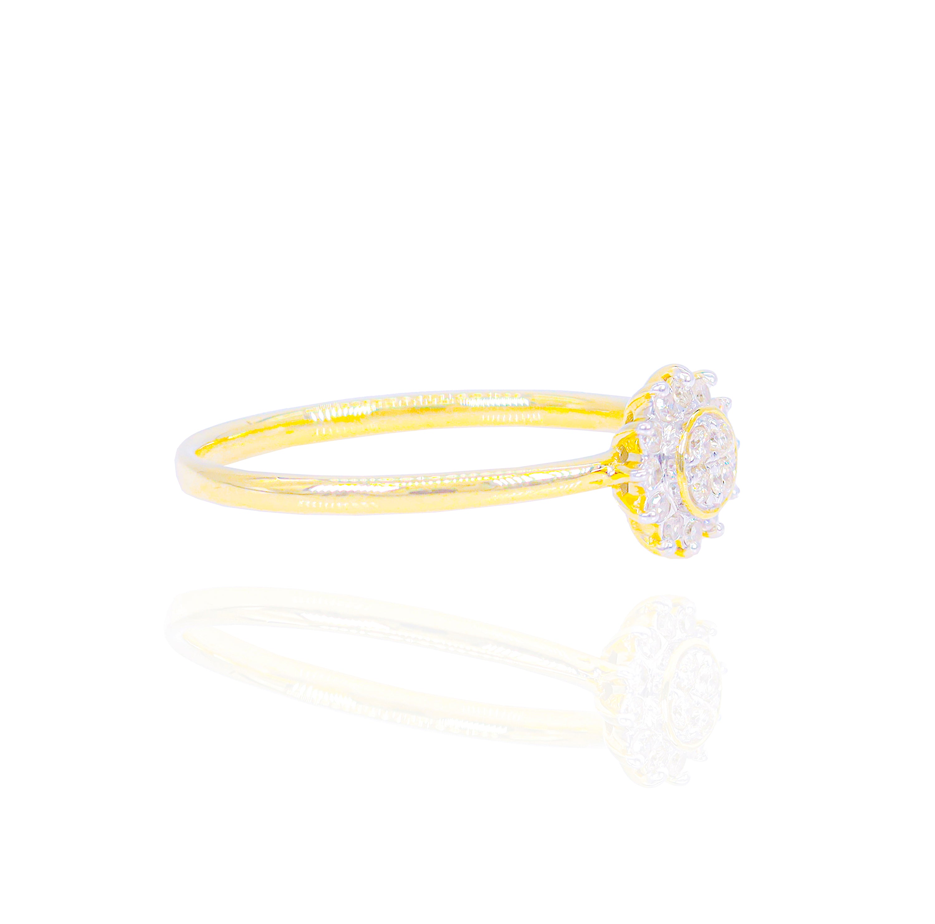 Flower Cluster Diamond Ring Band
