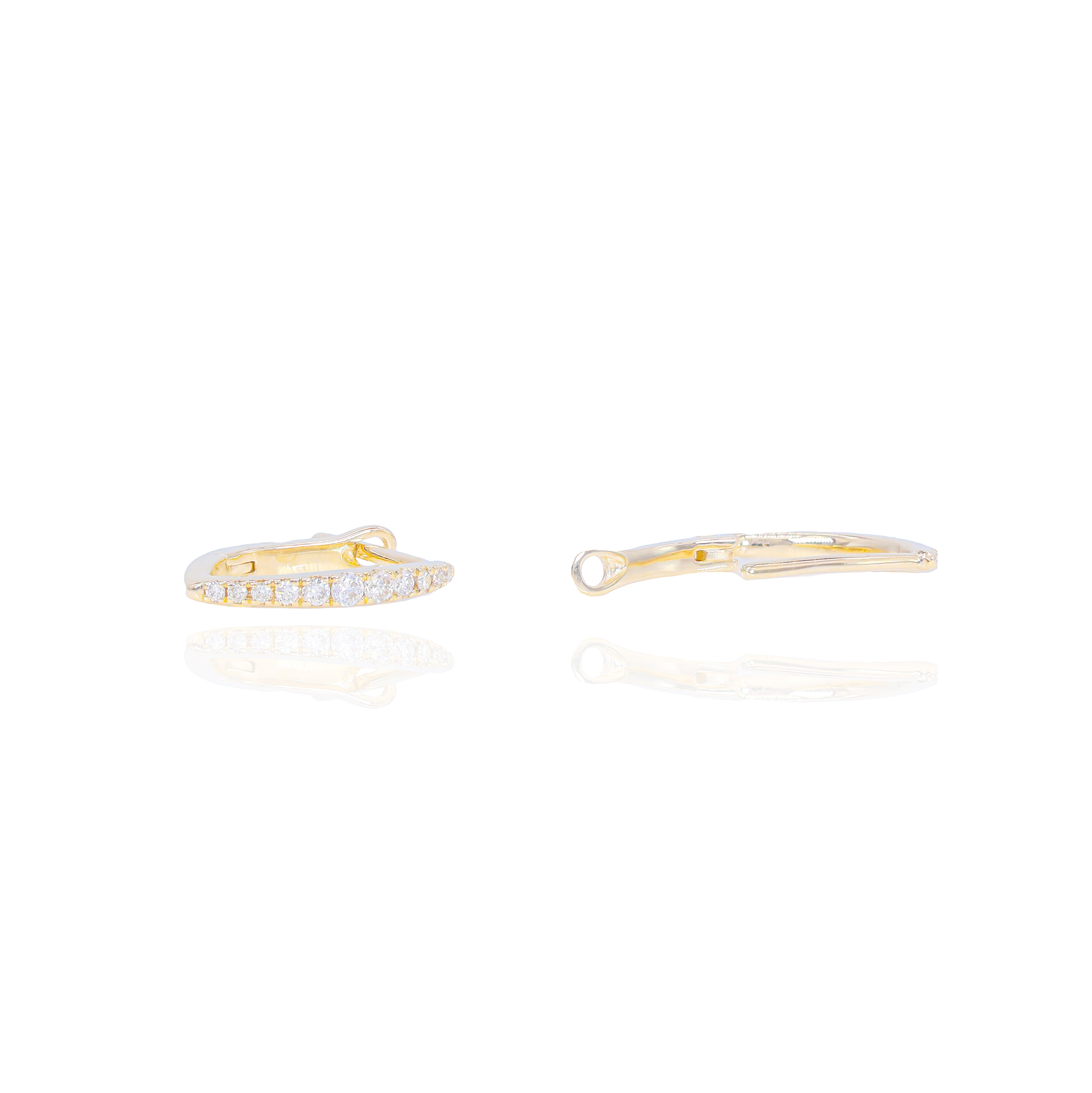 Curved Diamond Earrings