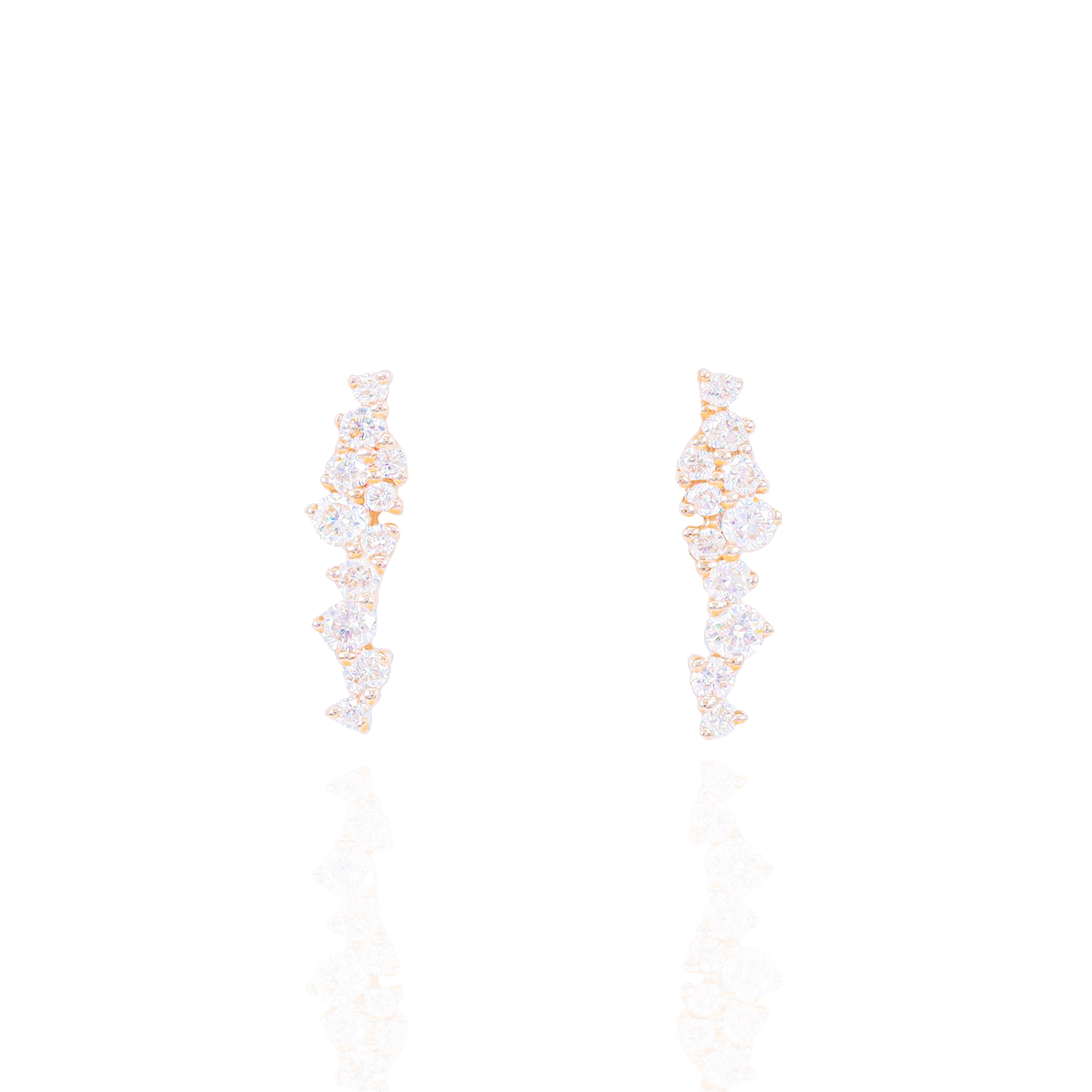 Hanging Cluster Diamond Earrings