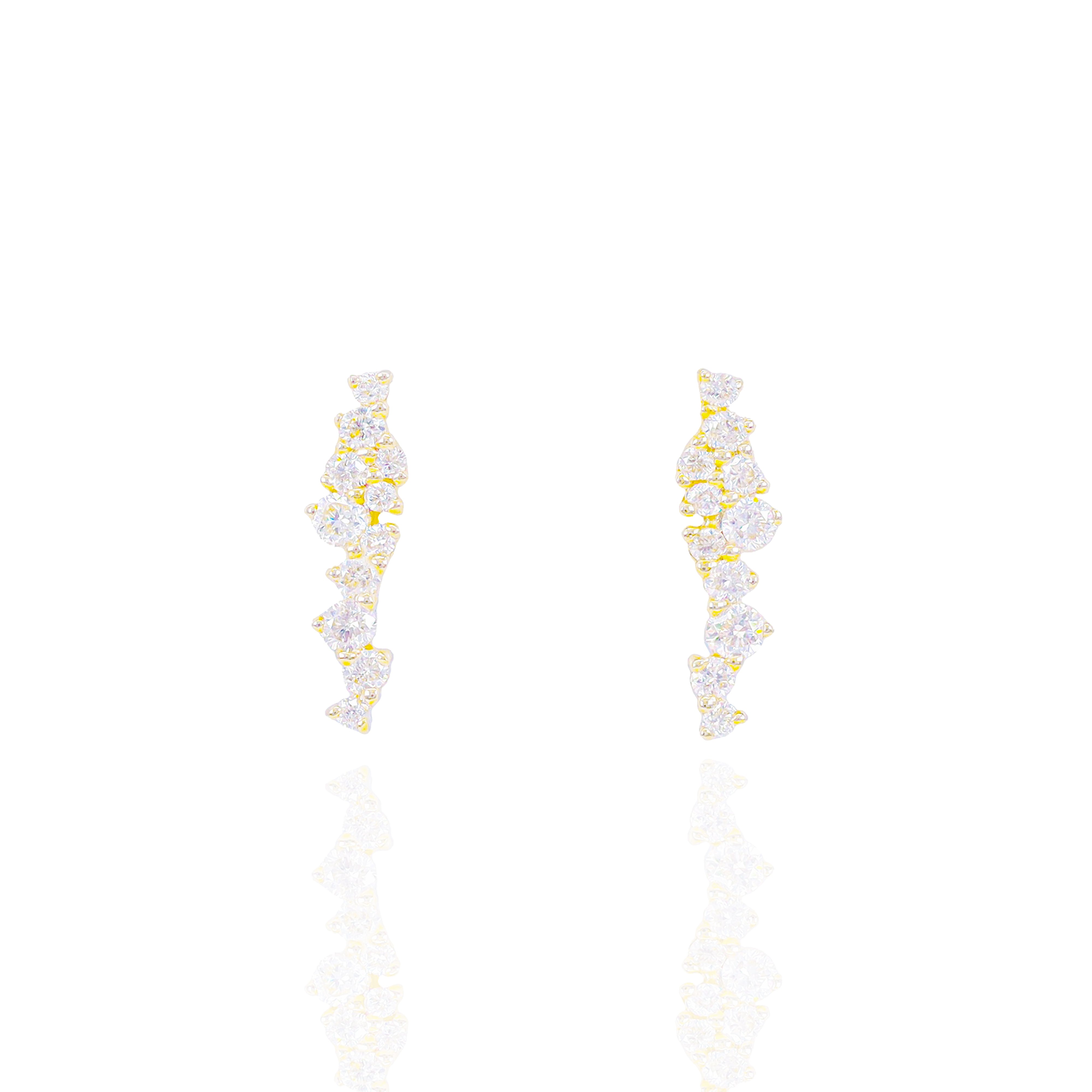 Hanging Cluster Diamond Earrings